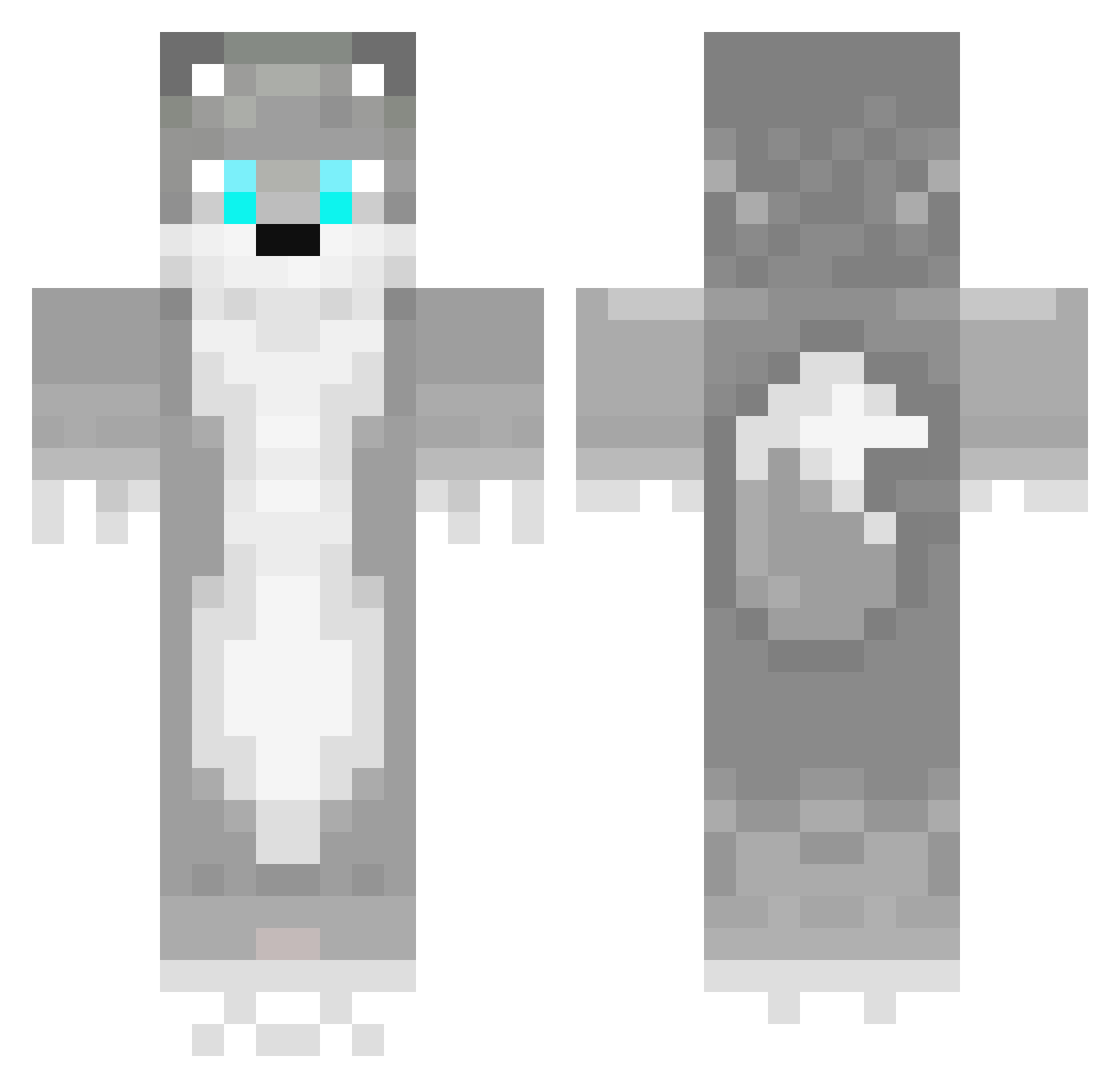 wolftree Minecraft skin, front and back view