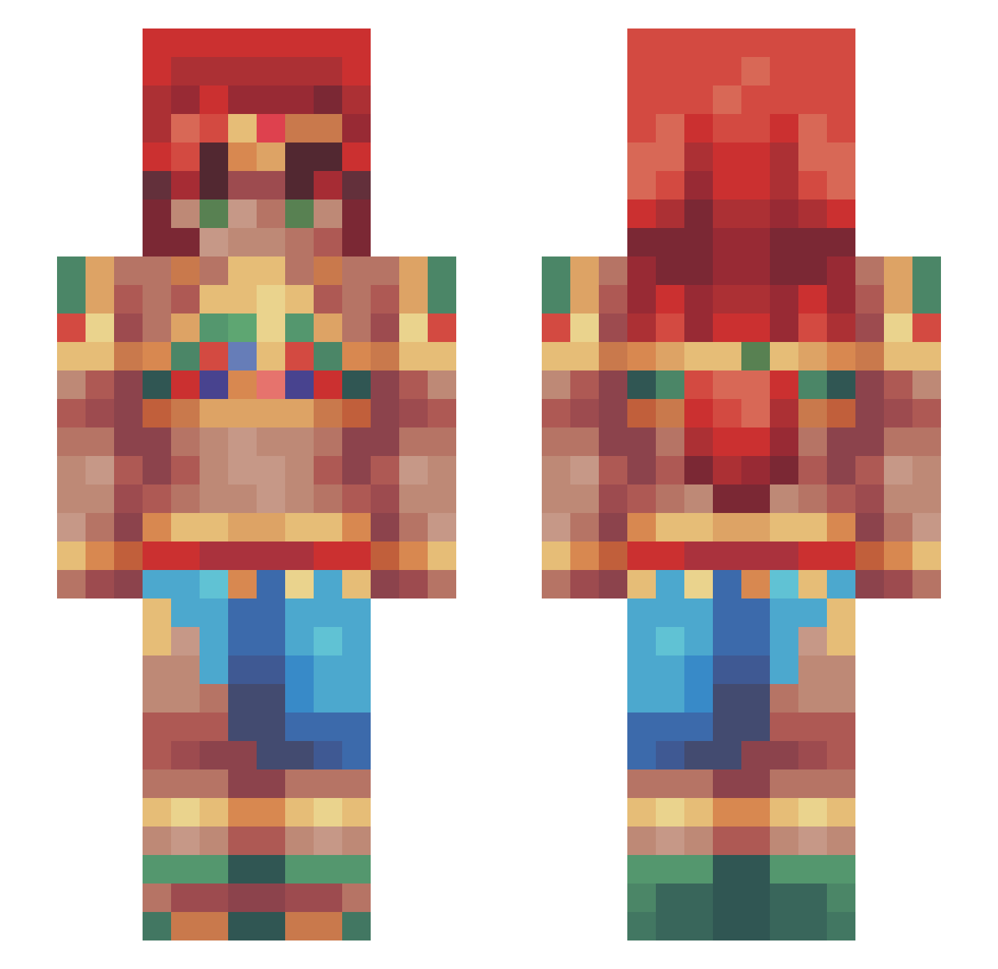 EpicWumpus Minecraft skin, front and back view