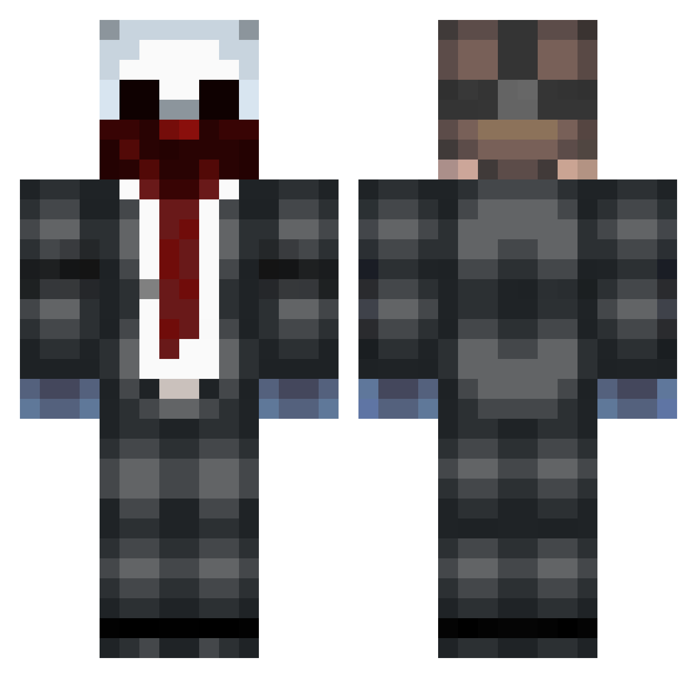 Haastokk Minecraft skin, front and back view