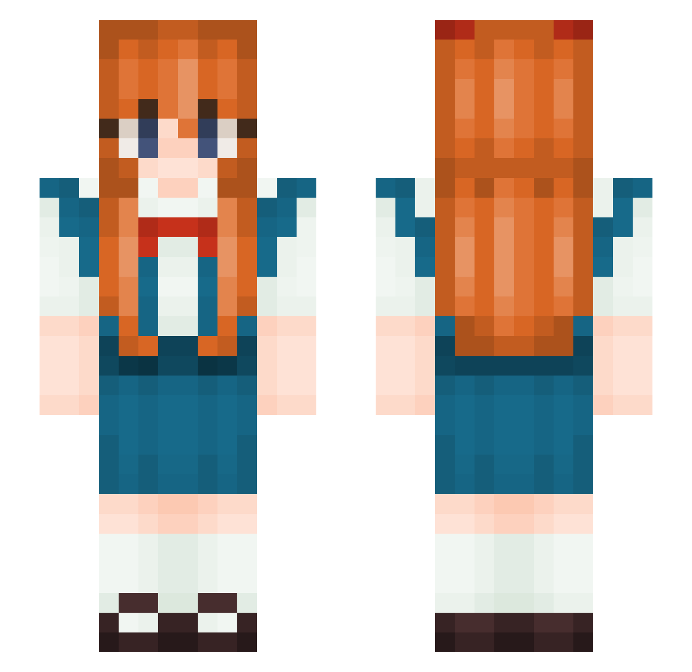 AsukaFanBoy Minecraft skin, front and back view
