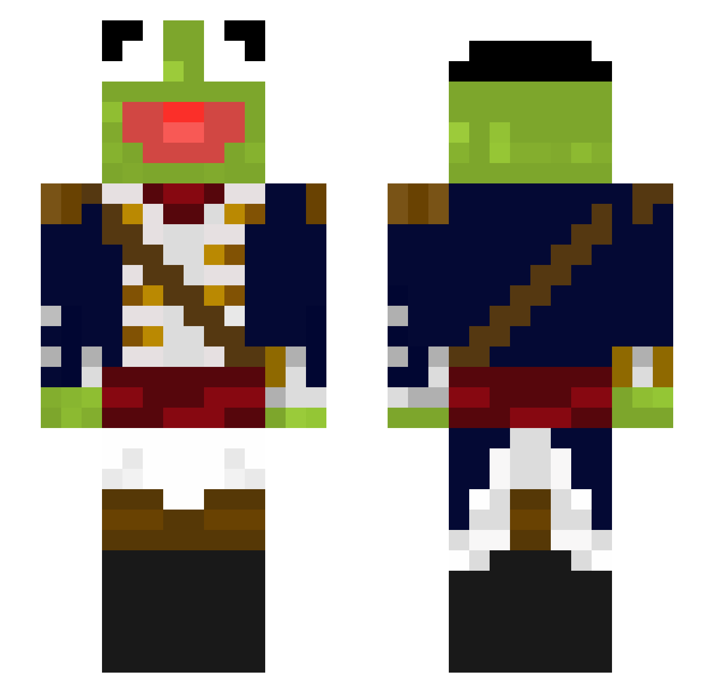 Hirophae Minecraft skin, front and back view