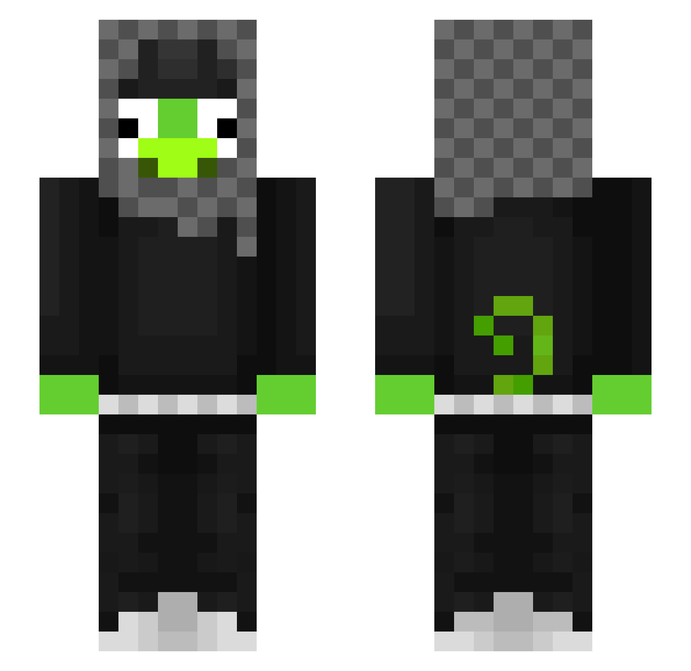 ChueyBeanz Minecraft skin, front and back view