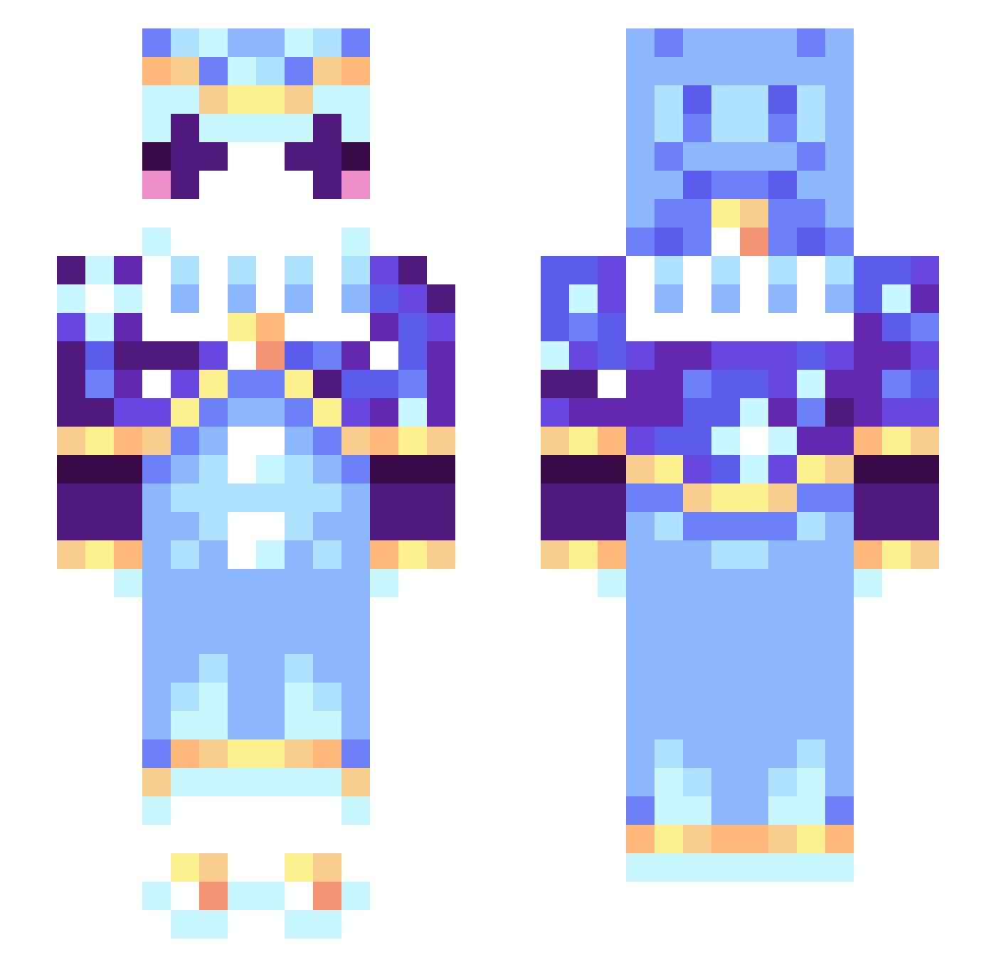 Araitos Minecraft skin, front and back view