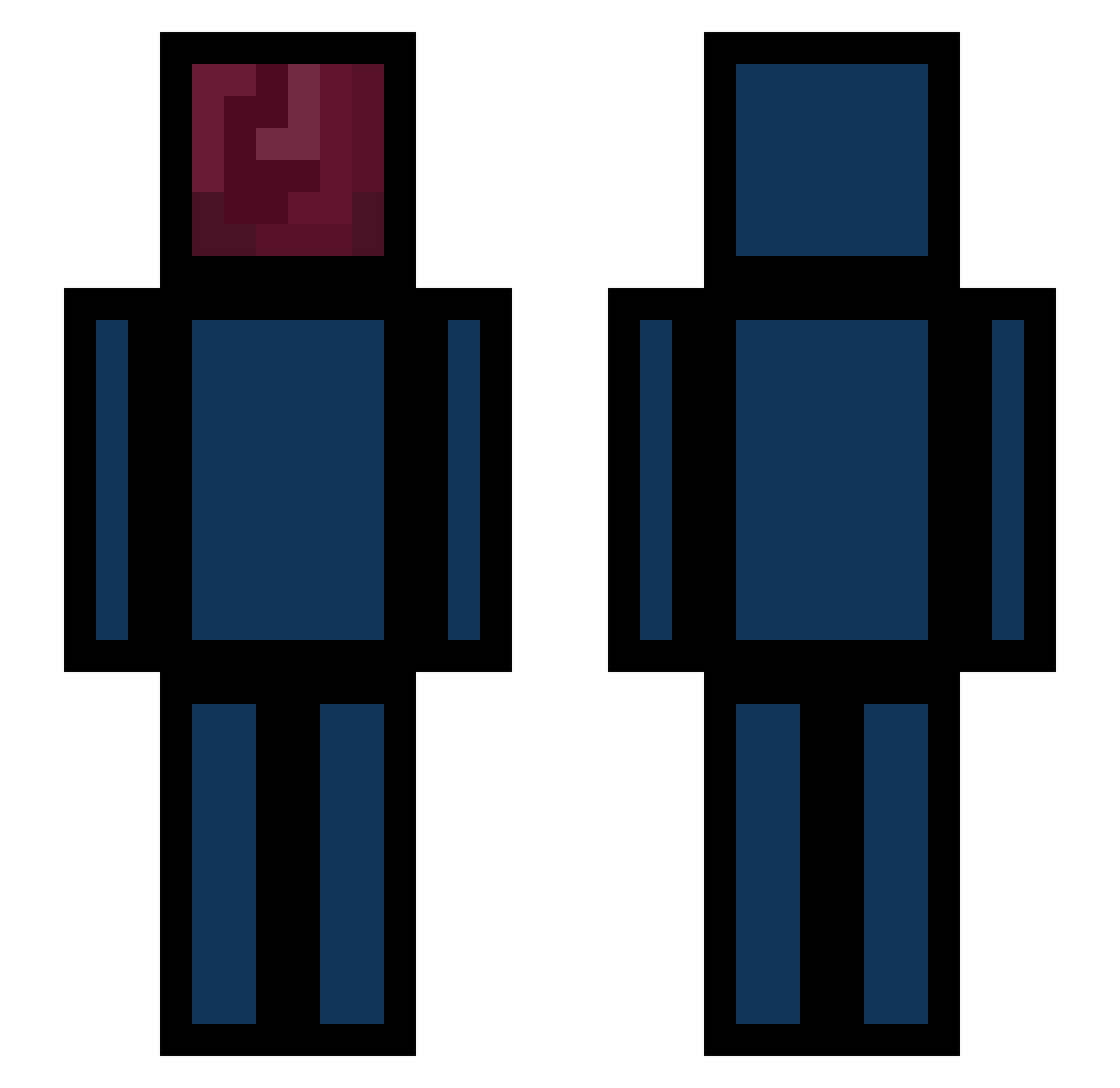 Filpcio Minecraft skin, front and back view