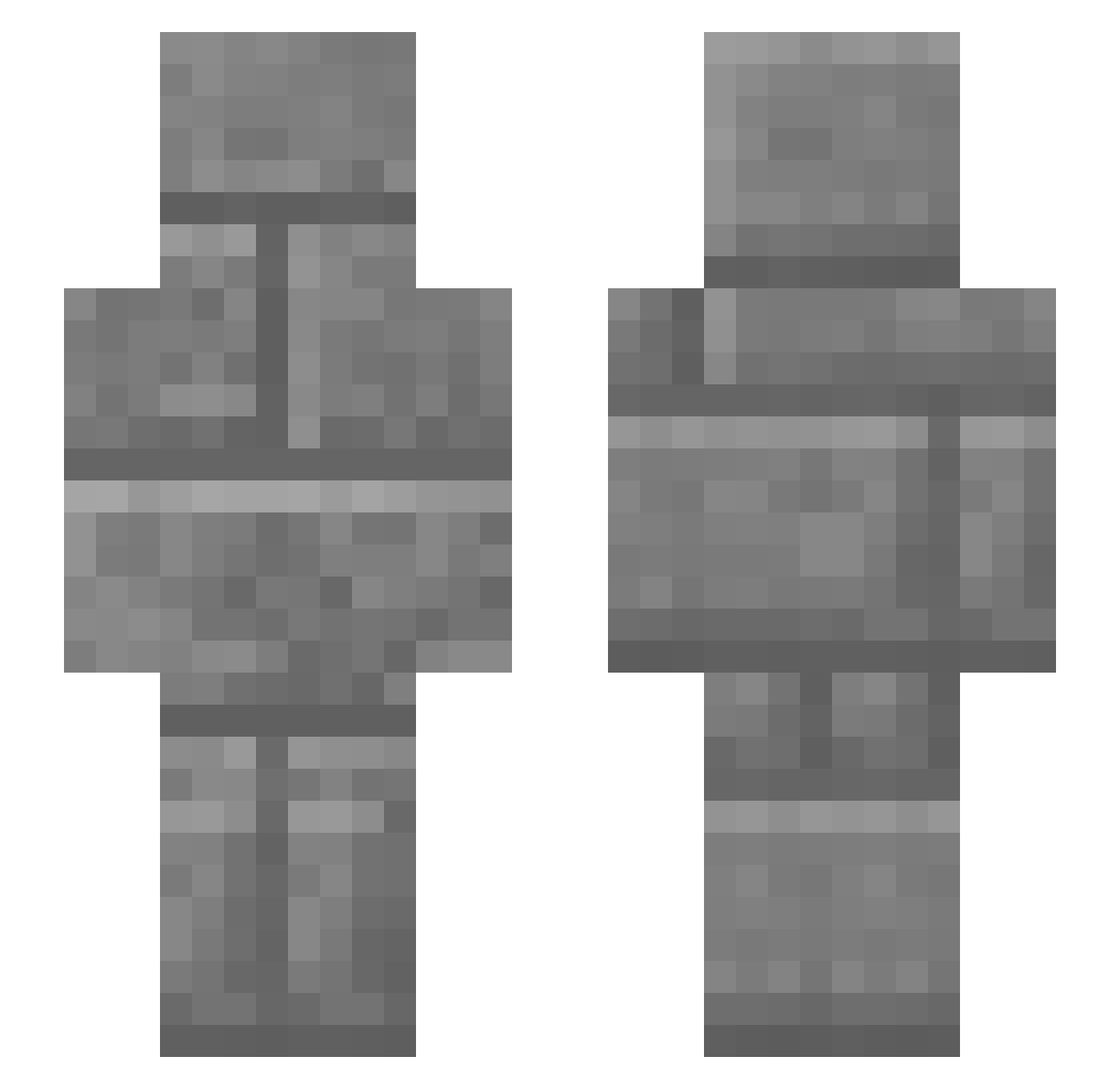 Showmain Minecraft skin, front and back view