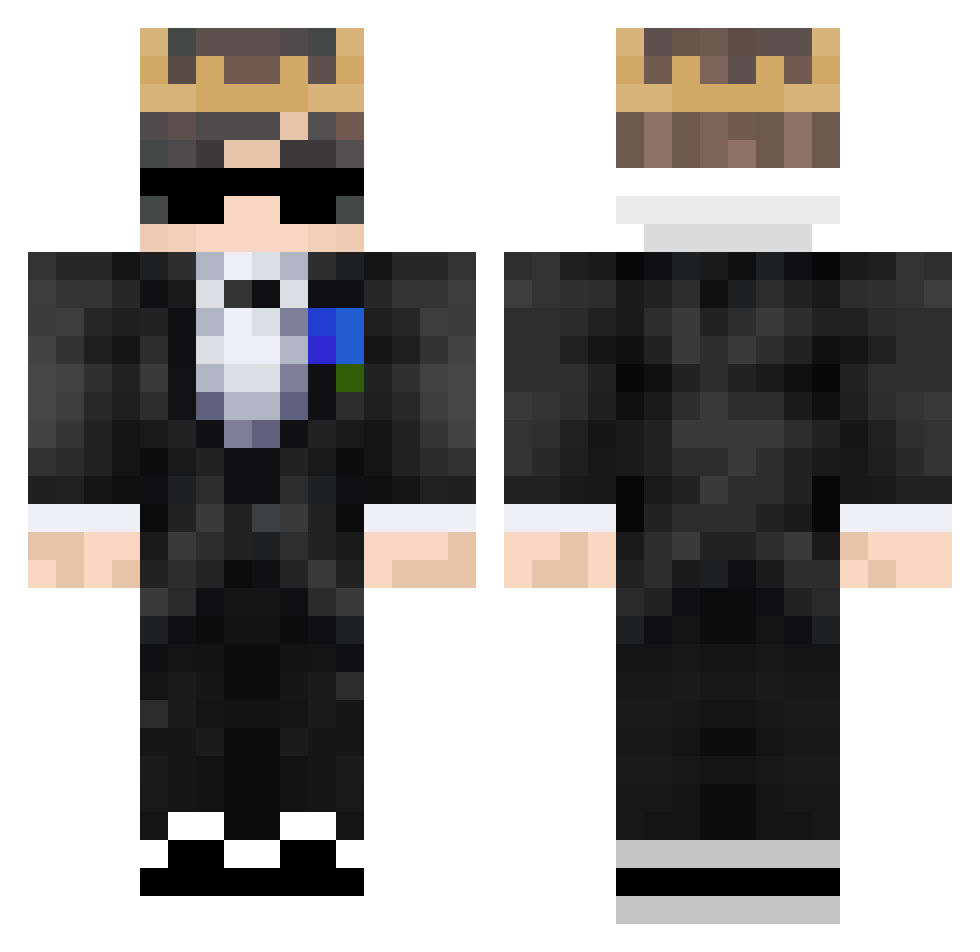 x1Meister Minecraft skin, front and back view