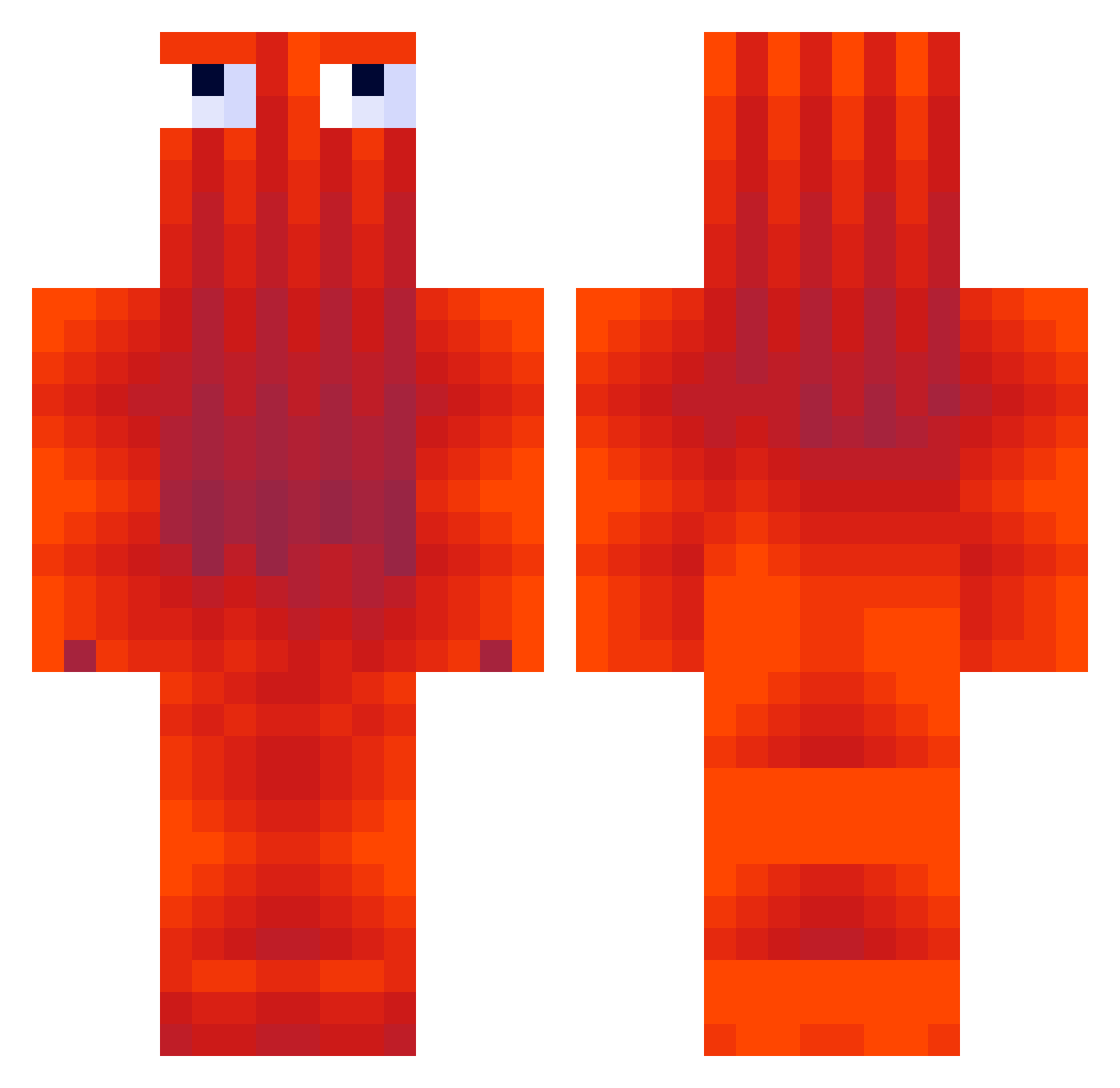 VaroKu Minecraft skin, front and back view