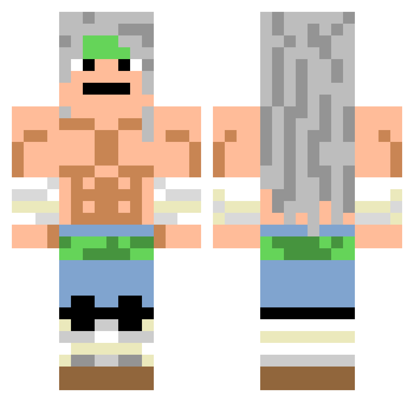 Raizen8 Minecraft skin, front and back view