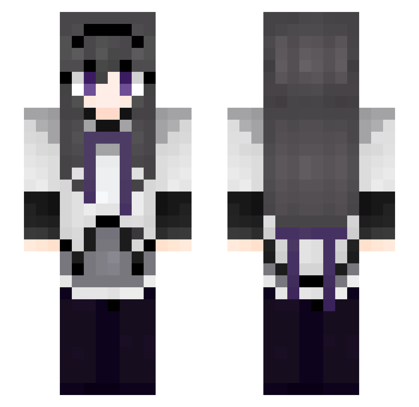0Exstasy0 Minecraft skin, front and back view