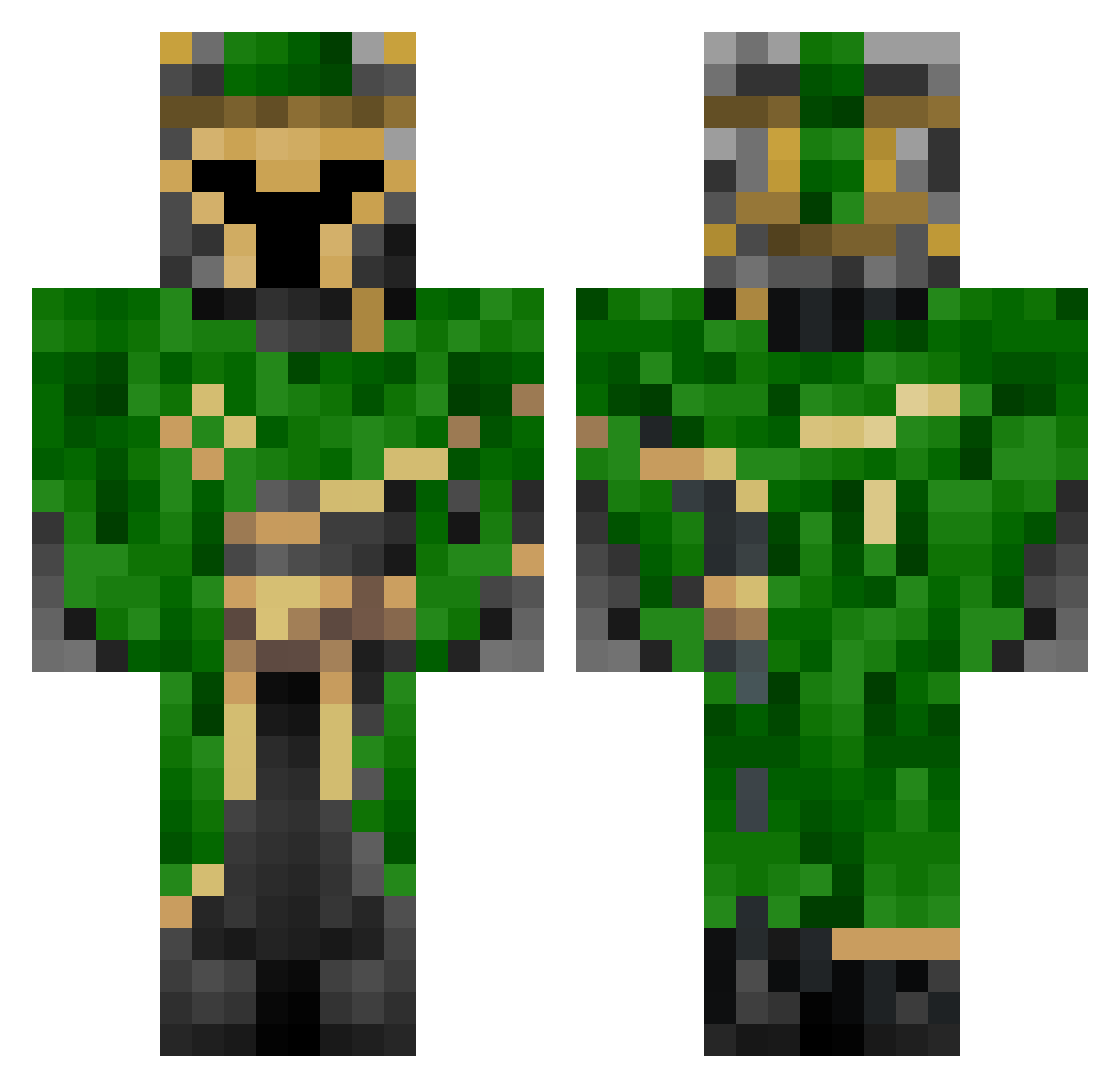 muggletummclaren Minecraft skin, front and back view