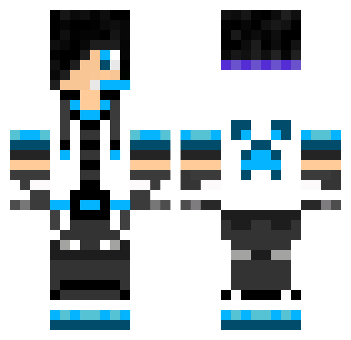 Salt1847 Minecraft skin, front and back view