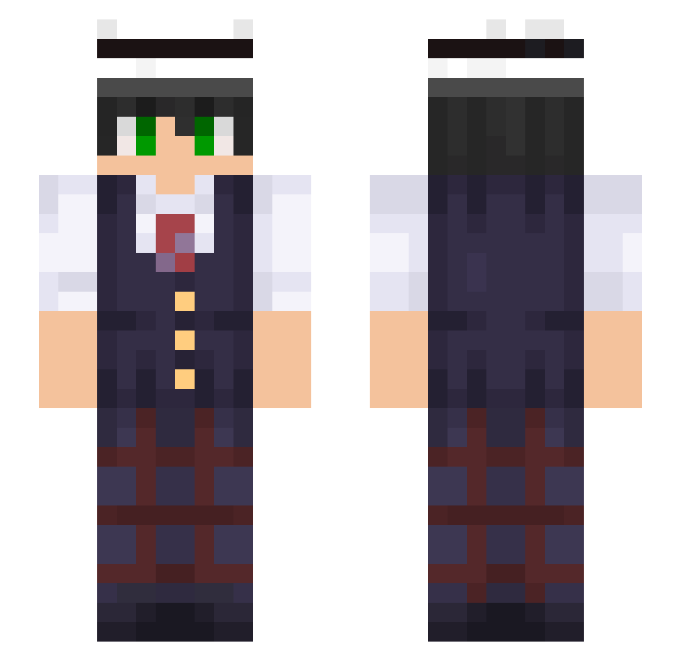 zaikoaka Minecraft skin, front and back view