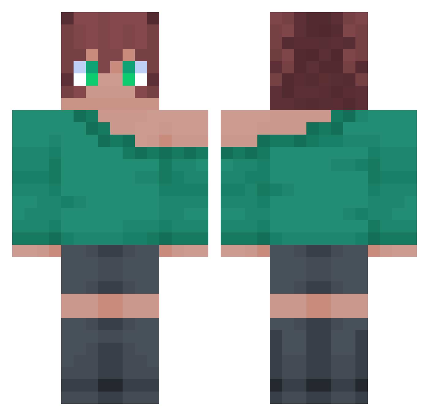 MakotoAikyo Minecraft skin, front and back view