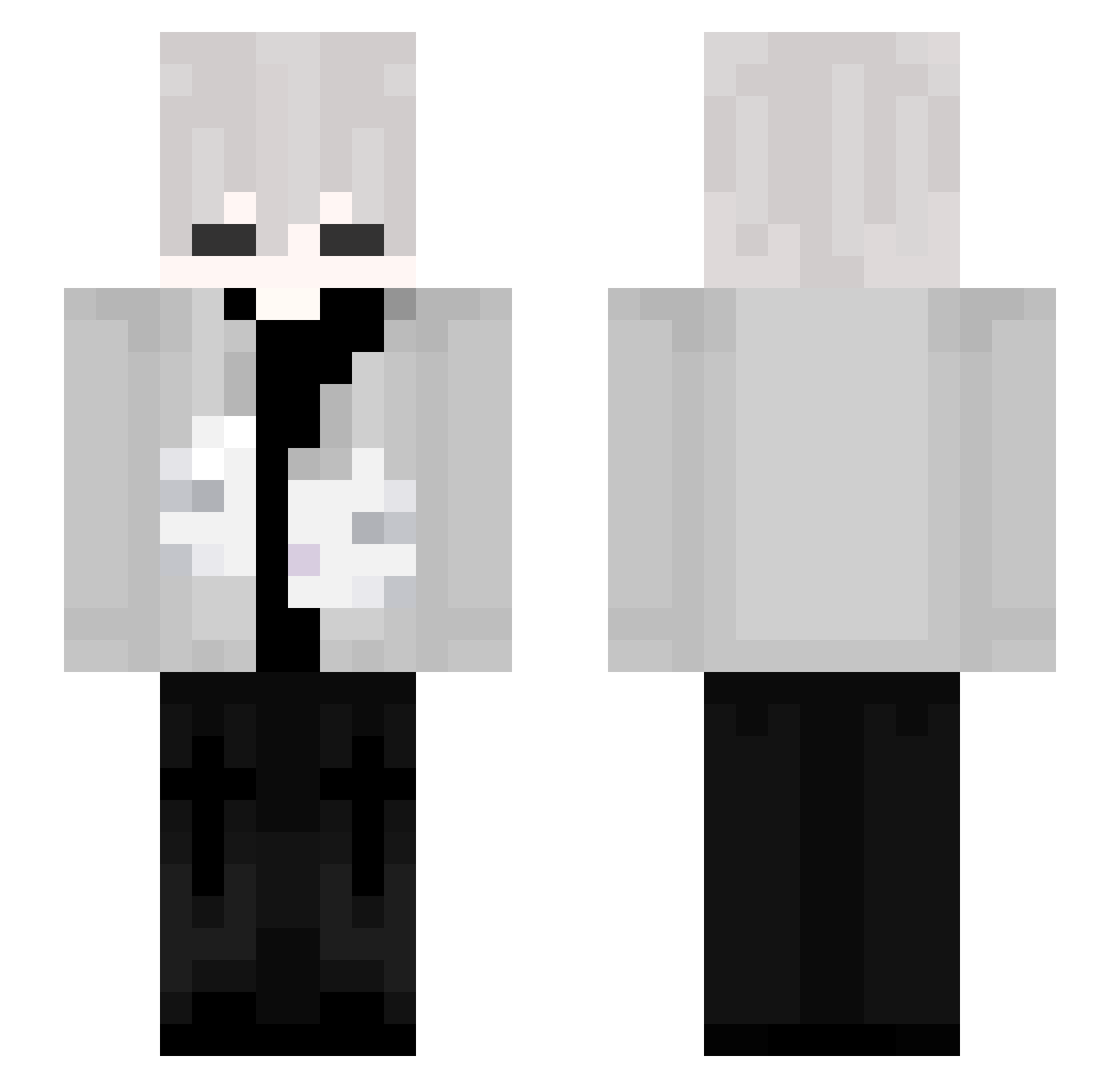 qkachi Minecraft skin, front and back view