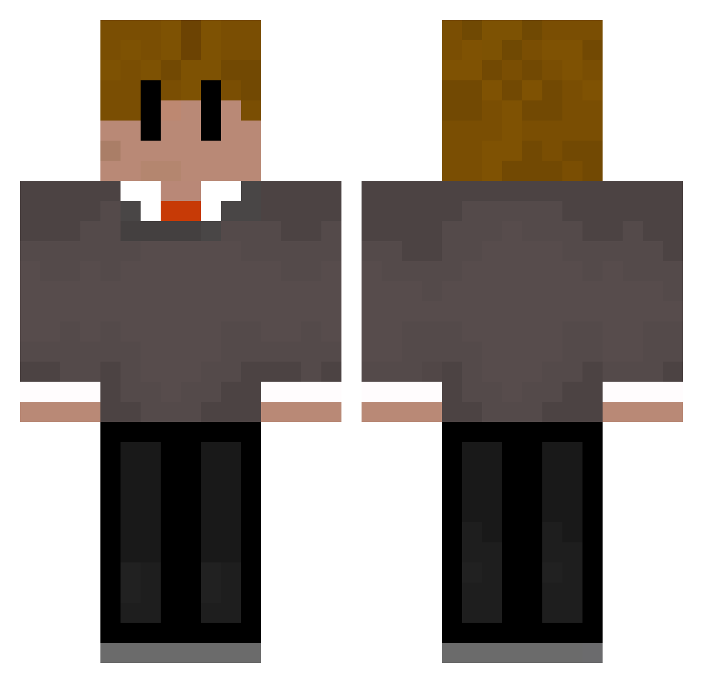 volenterjoci Minecraft skin, front and back view