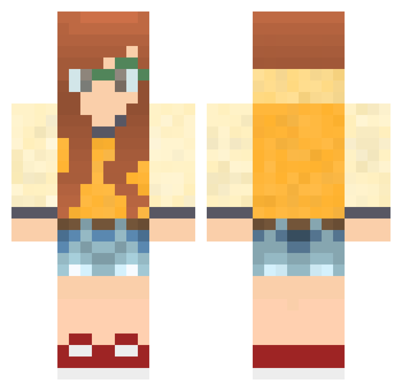 aliceine Minecraft skin, front and back view