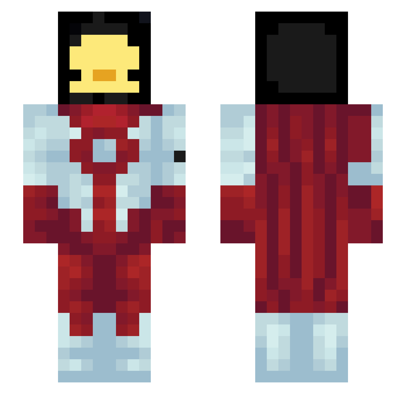 Willvee Minecraft skin, front and back view