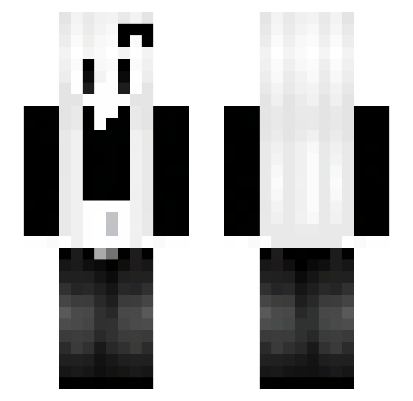 vvnz Minecraft skin, front and back view