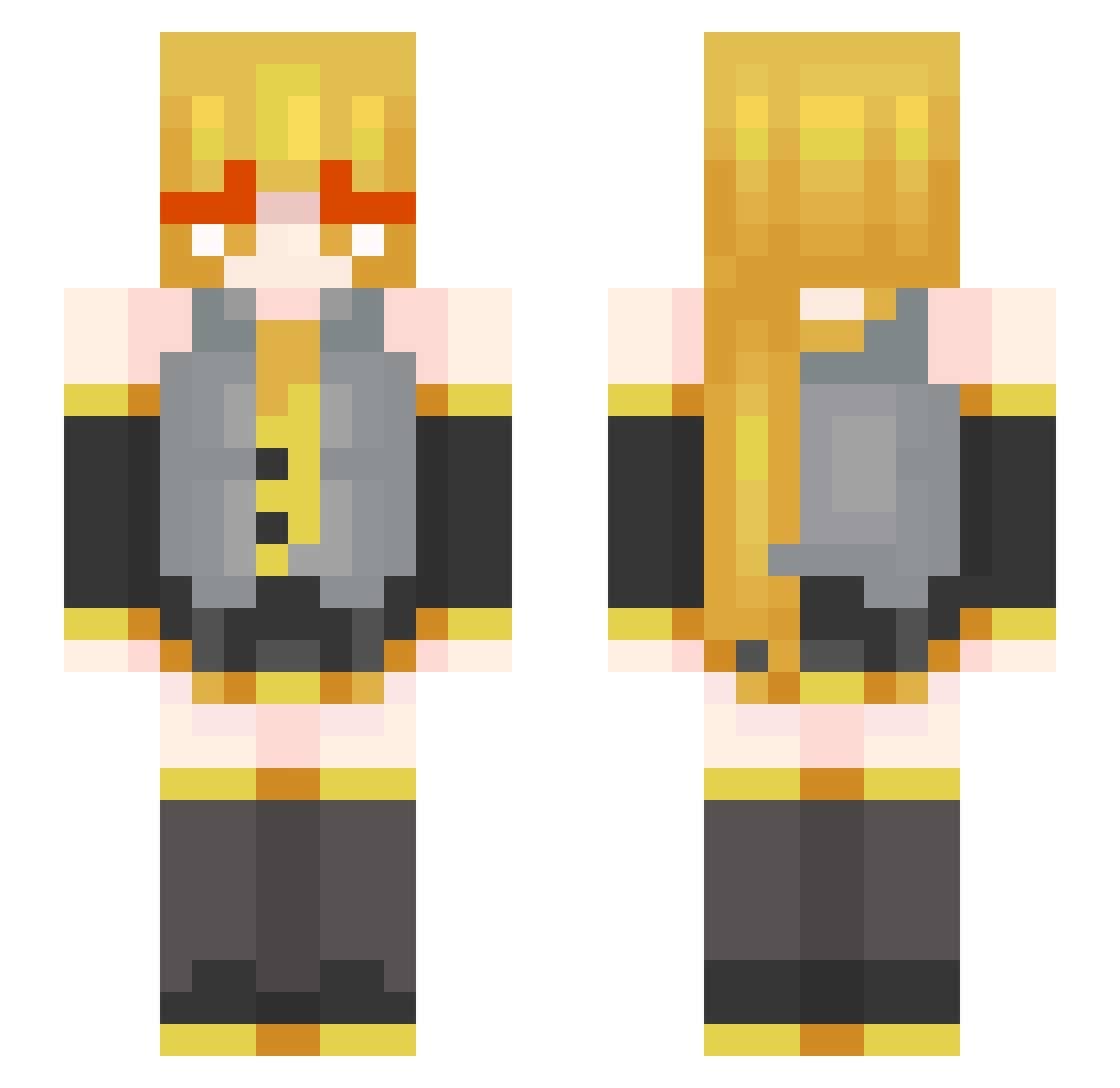 Gin1 Minecraft skin, front and back view