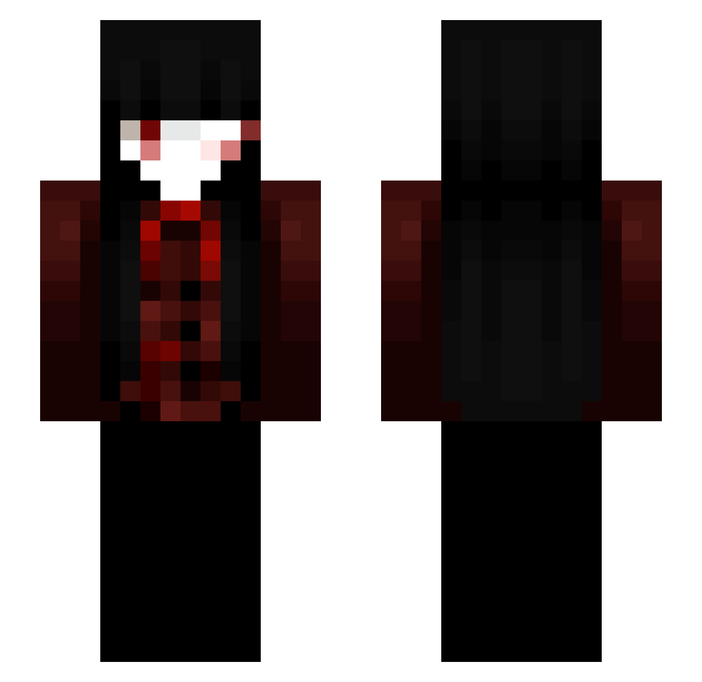 zb0ob Minecraft skin, front and back view