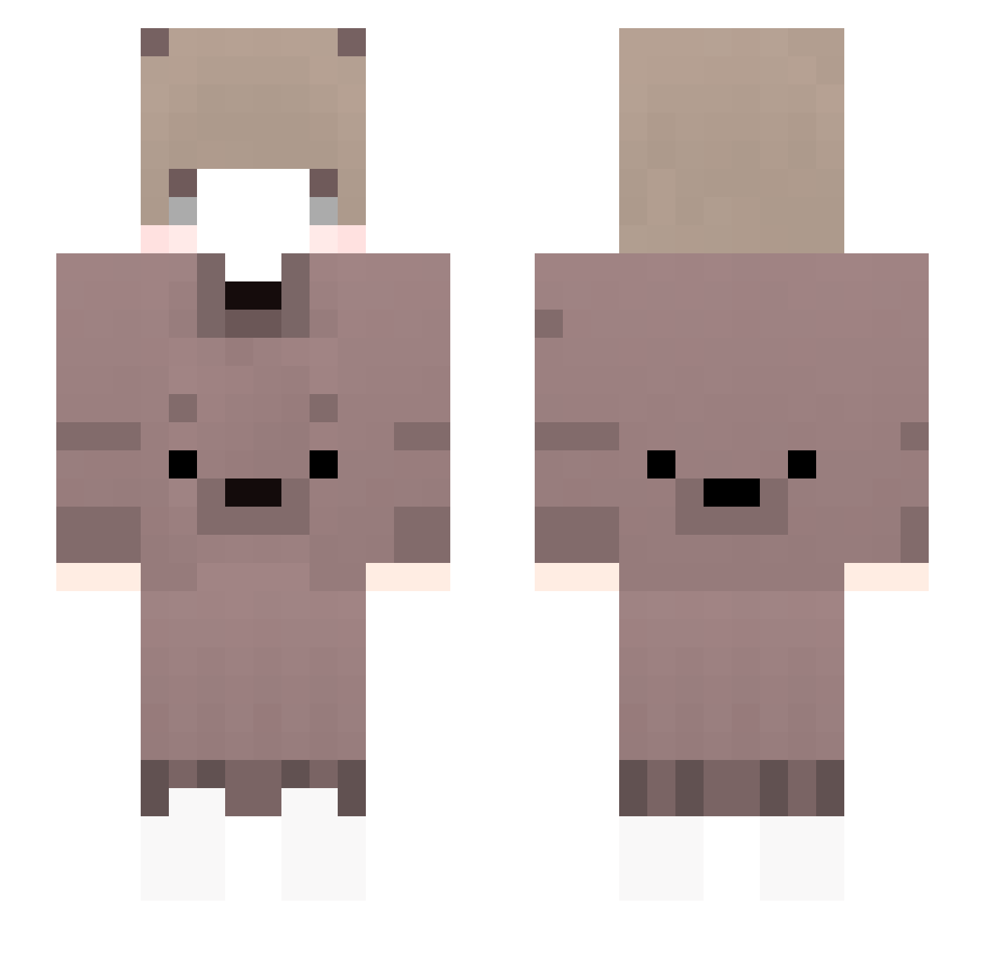 ZyuLienz Minecraft skin, front and back view