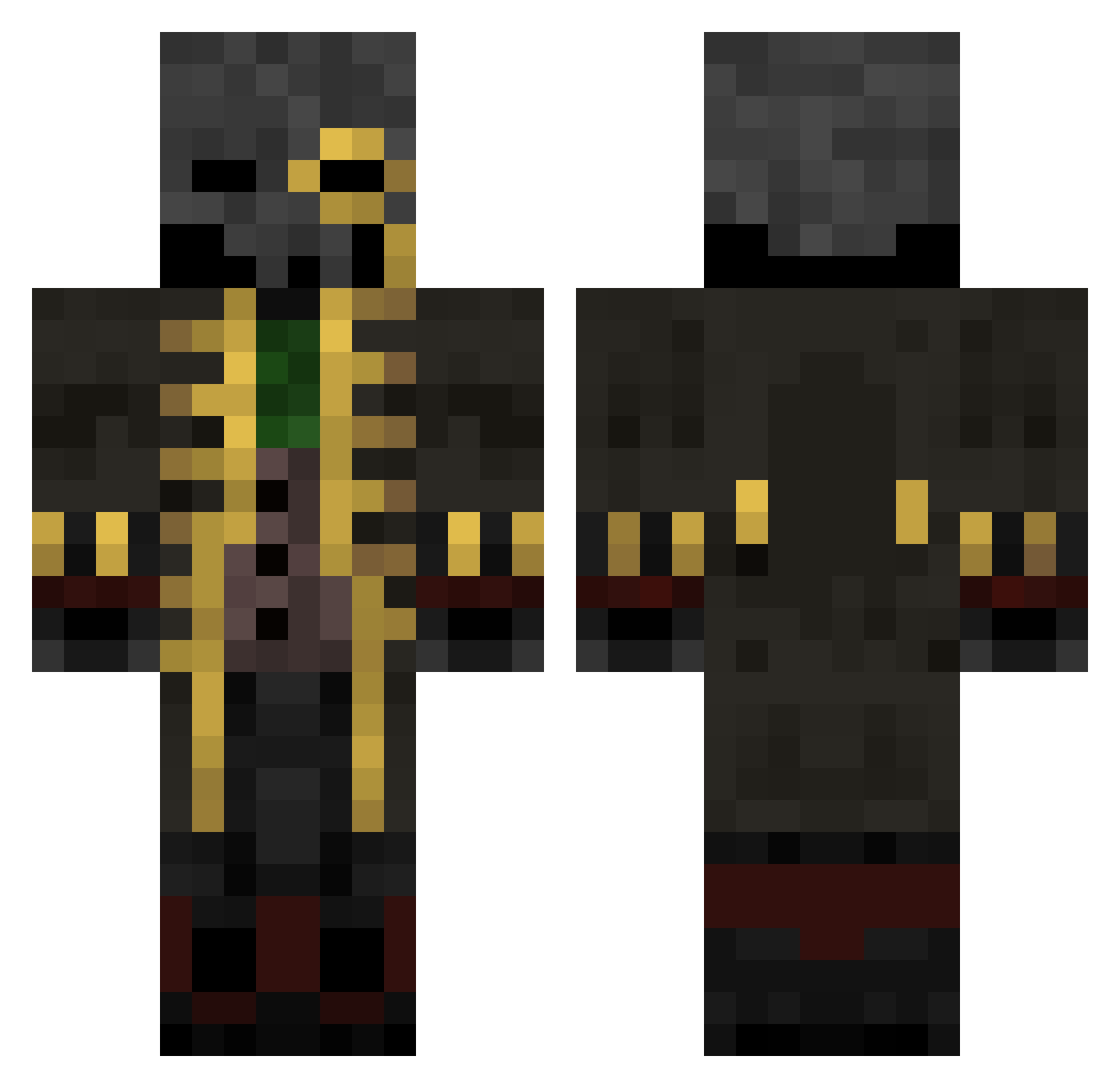 NoNumbaz Minecraft skin, front and back view