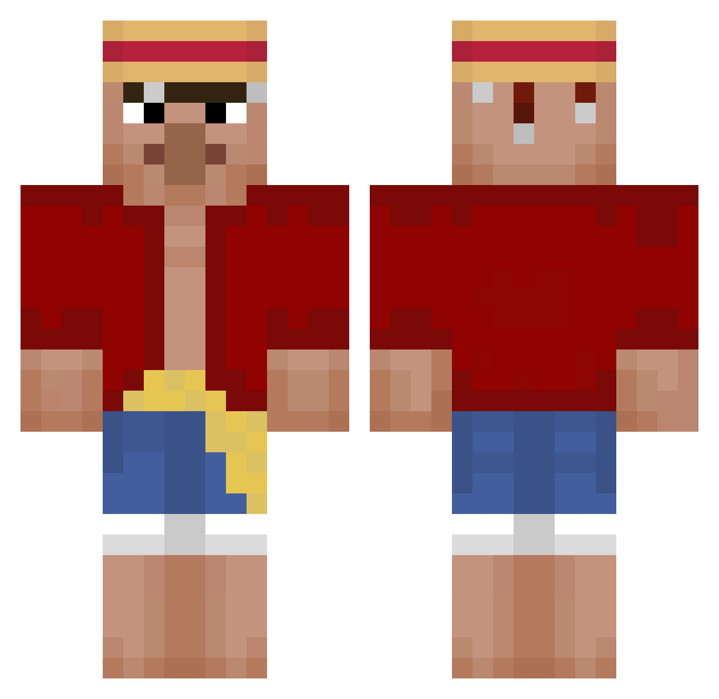 okysh Minecraft skin, front and back view