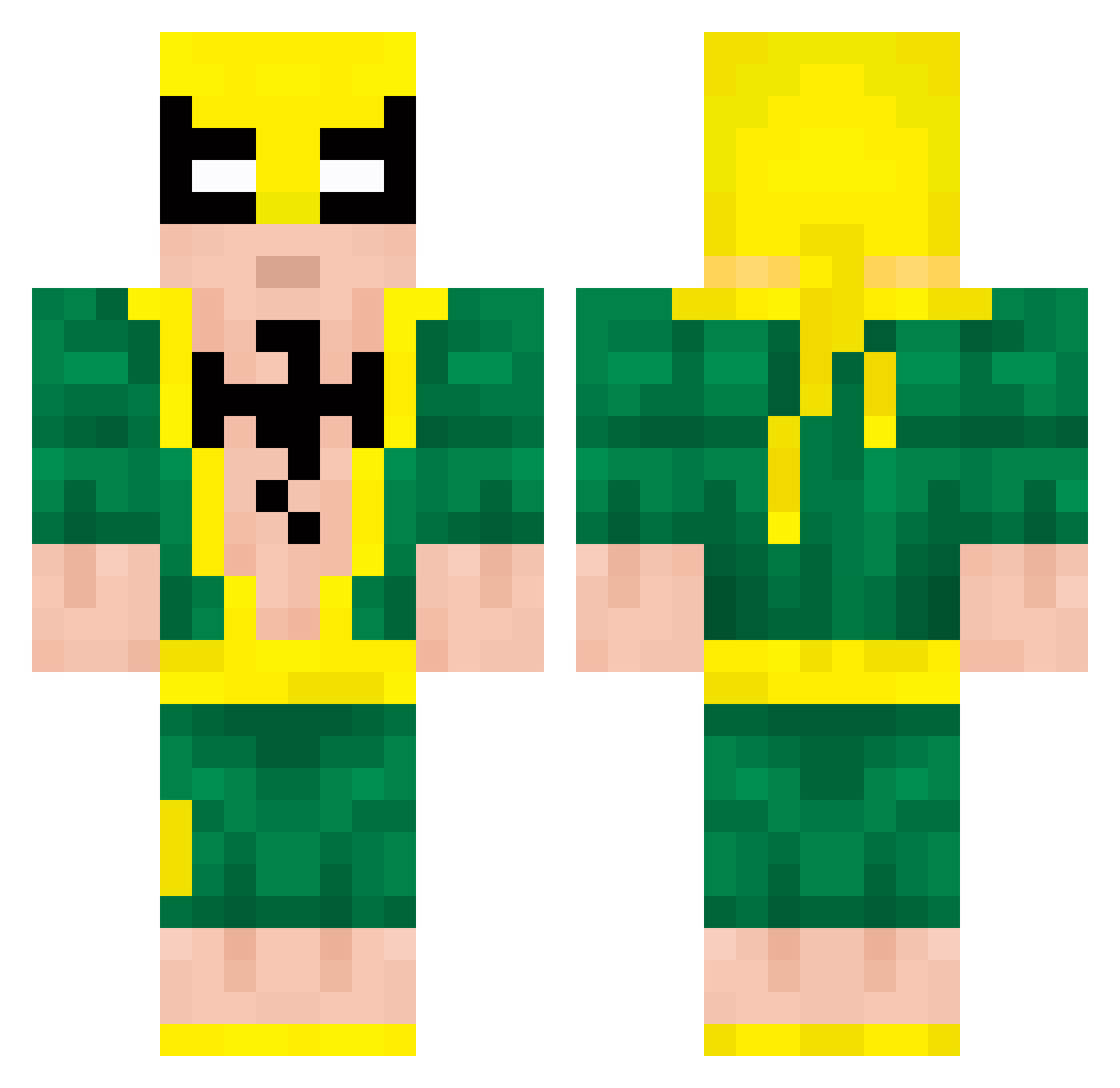 Iontach Minecraft skin, front and back view