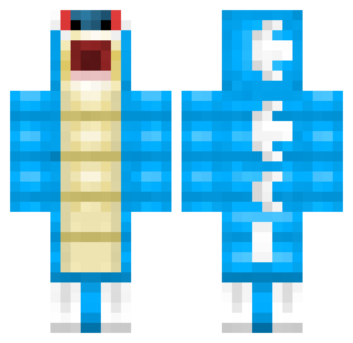BaBuKaPi Minecraft skin, front and back view