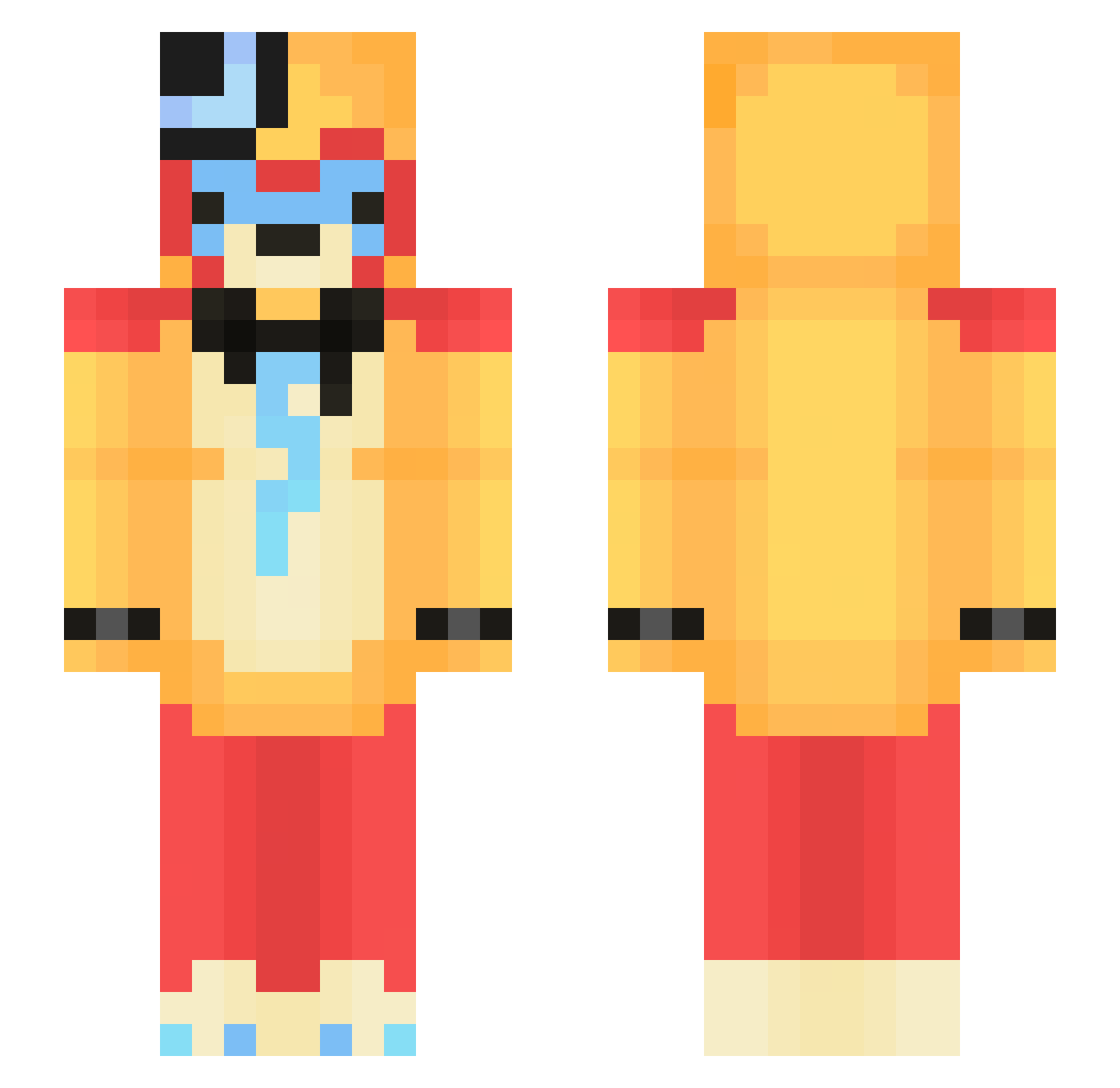 scoooder Minecraft skin, front and back view