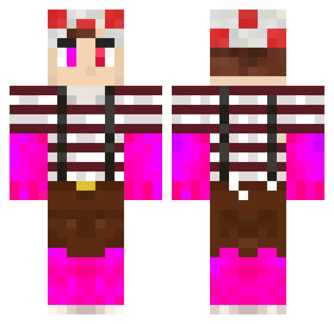 cruuze64 Minecraft skin, front and back view