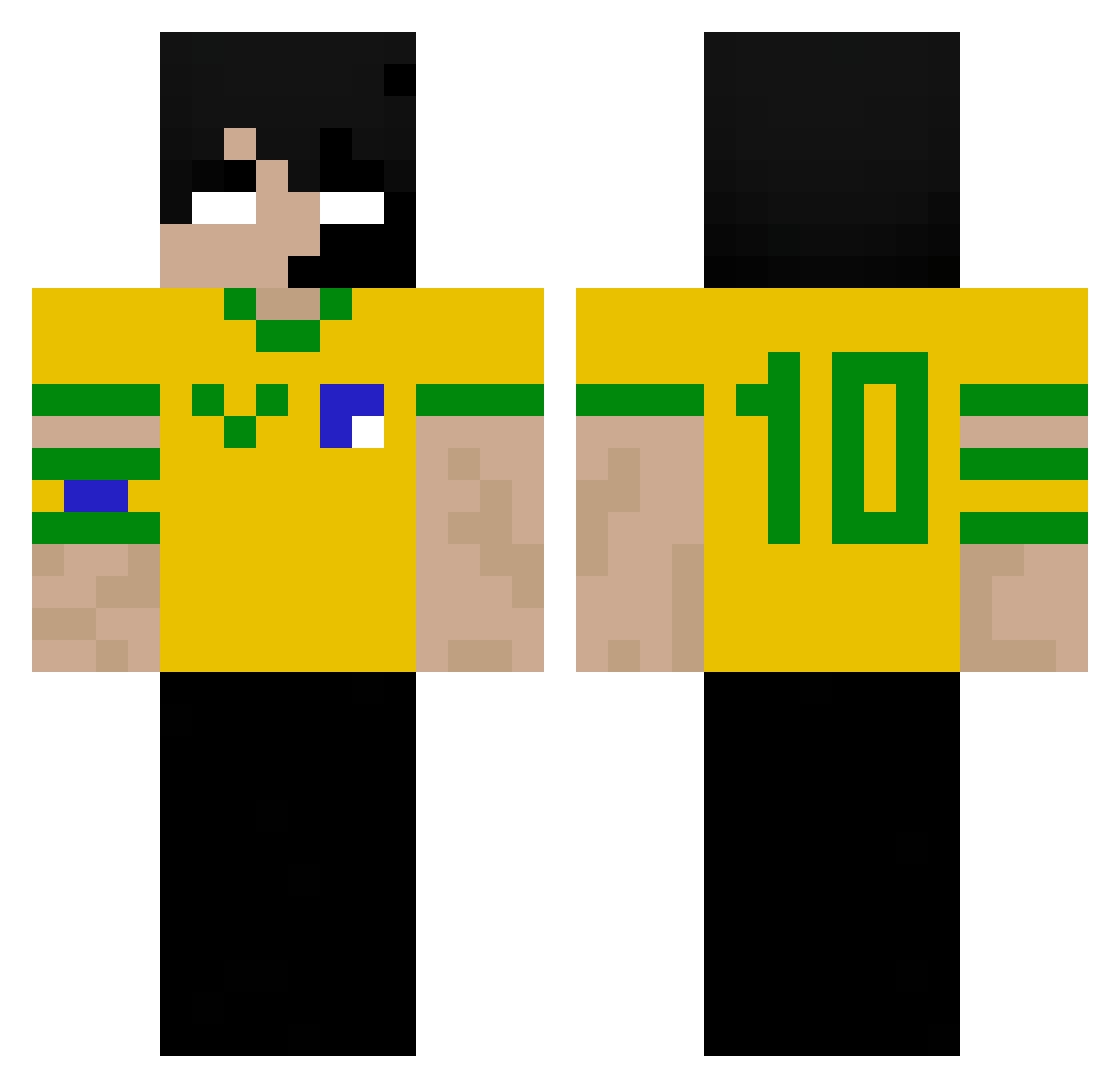 olodum Minecraft skin, front and back view