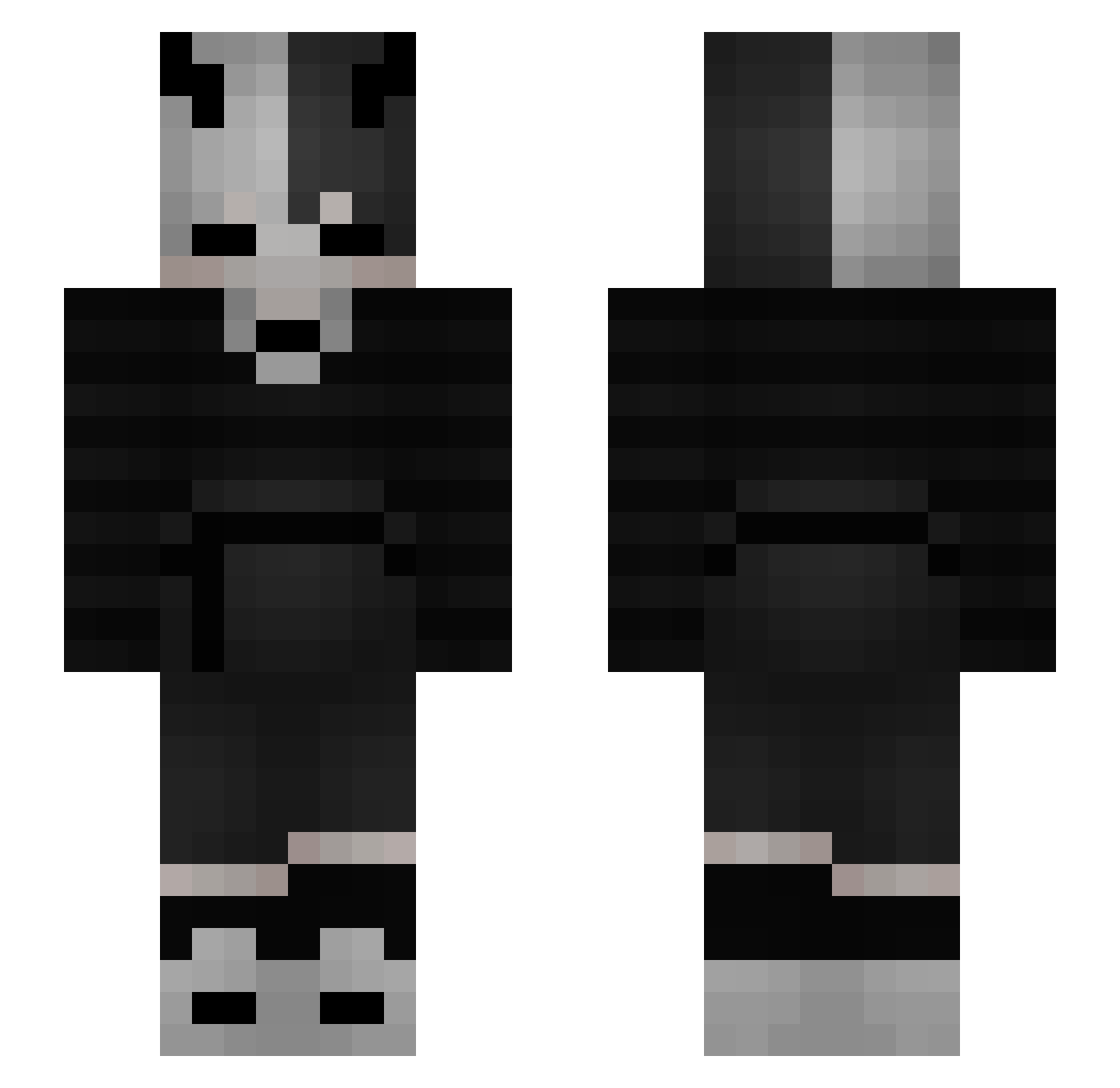 DemonSleepy Minecraft skin, front and back view