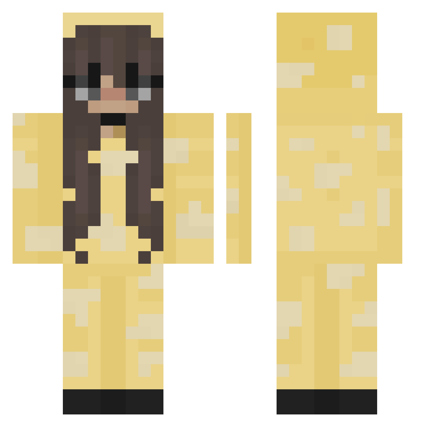 yellowmonkey12 Minecraft skin, front and back view