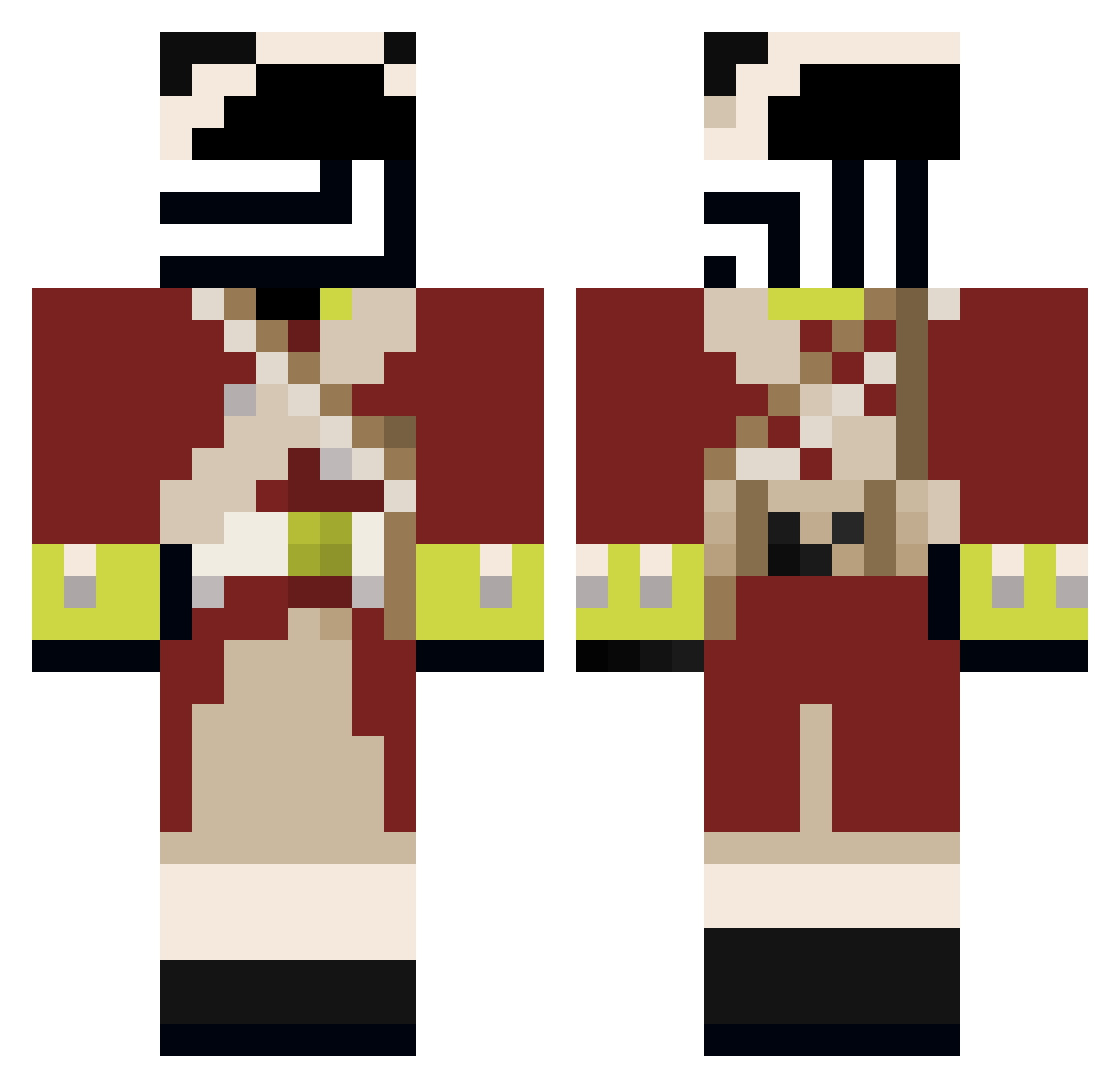 MrSniper911Jr Minecraft skin, front and back view
