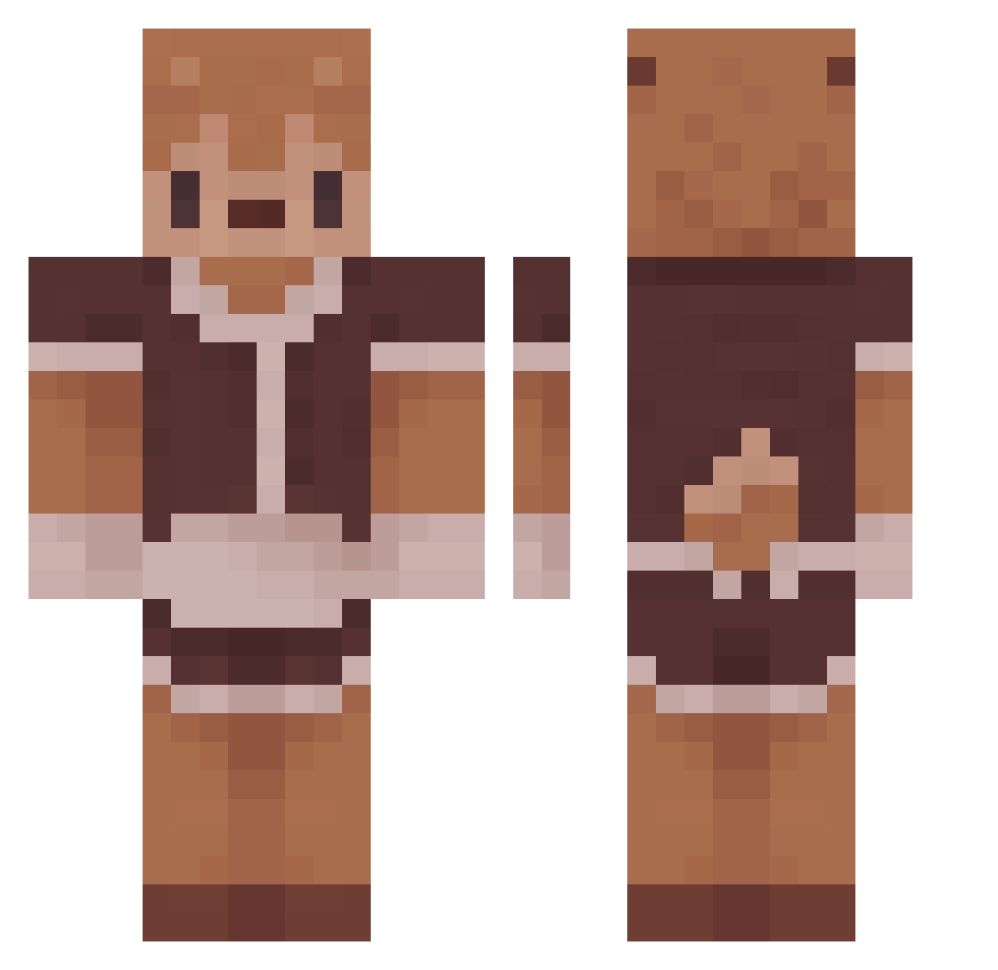 Bogi15 Minecraft skin, front and back view