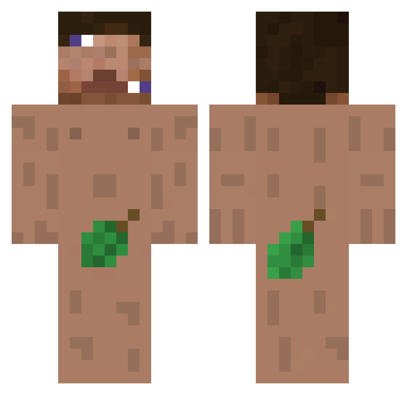 Refrep Minecraft skin, front and back view
