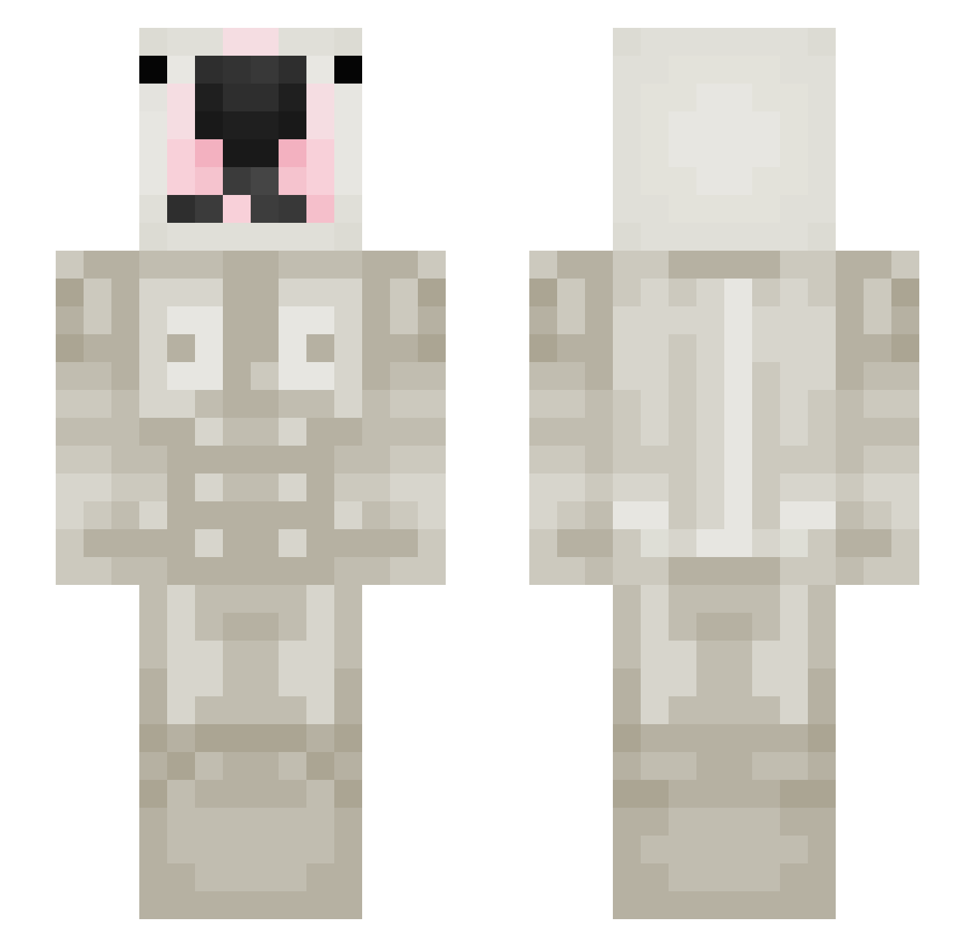Gaeddongee Minecraft skin, front and back view