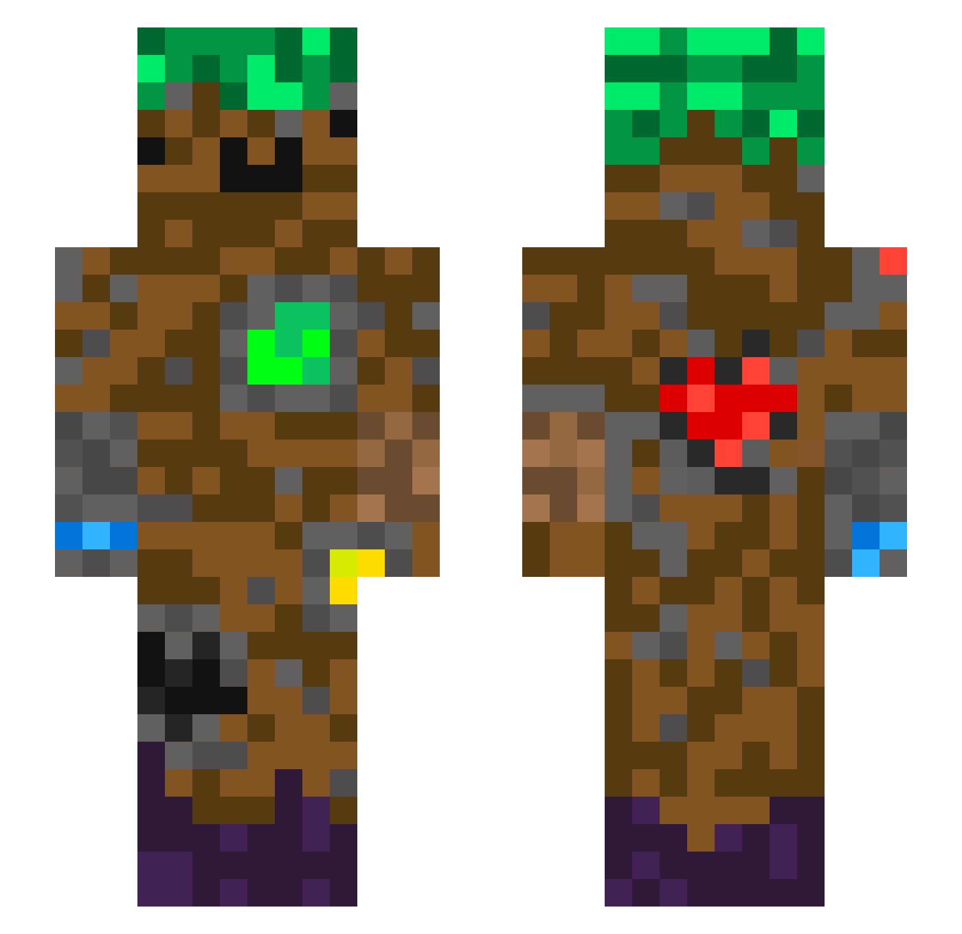 BlockLord8 Minecraft skin, front and back view