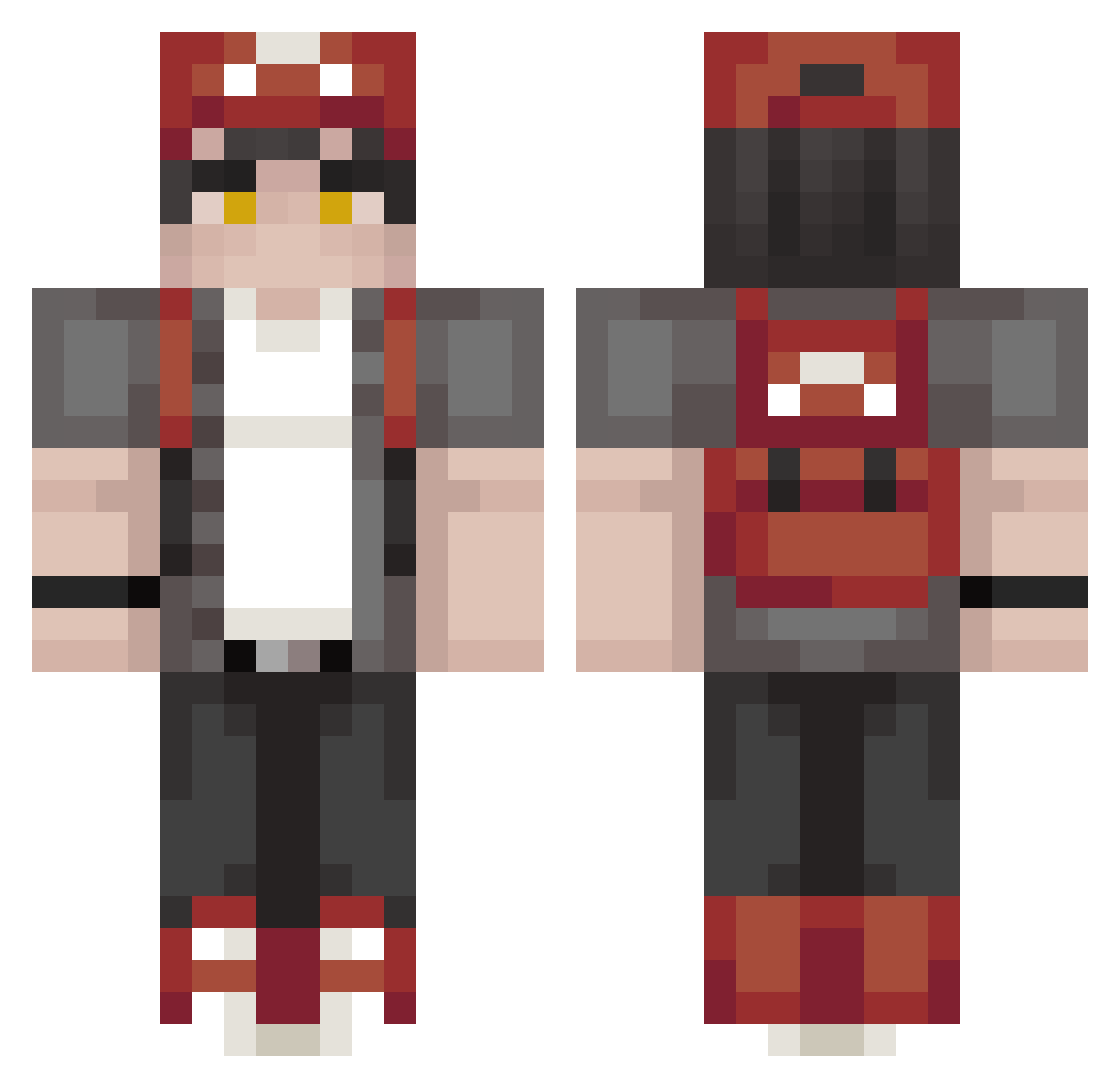 TenguCity Minecraft skin, front and back view