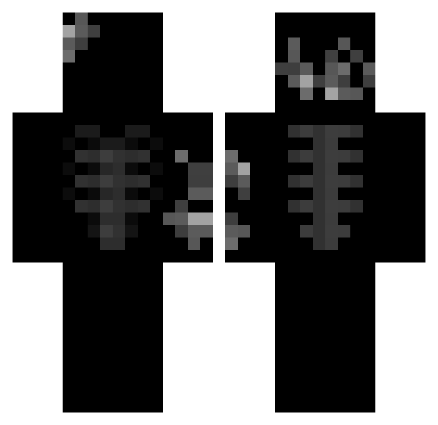 b1os Minecraft skin, front and back view