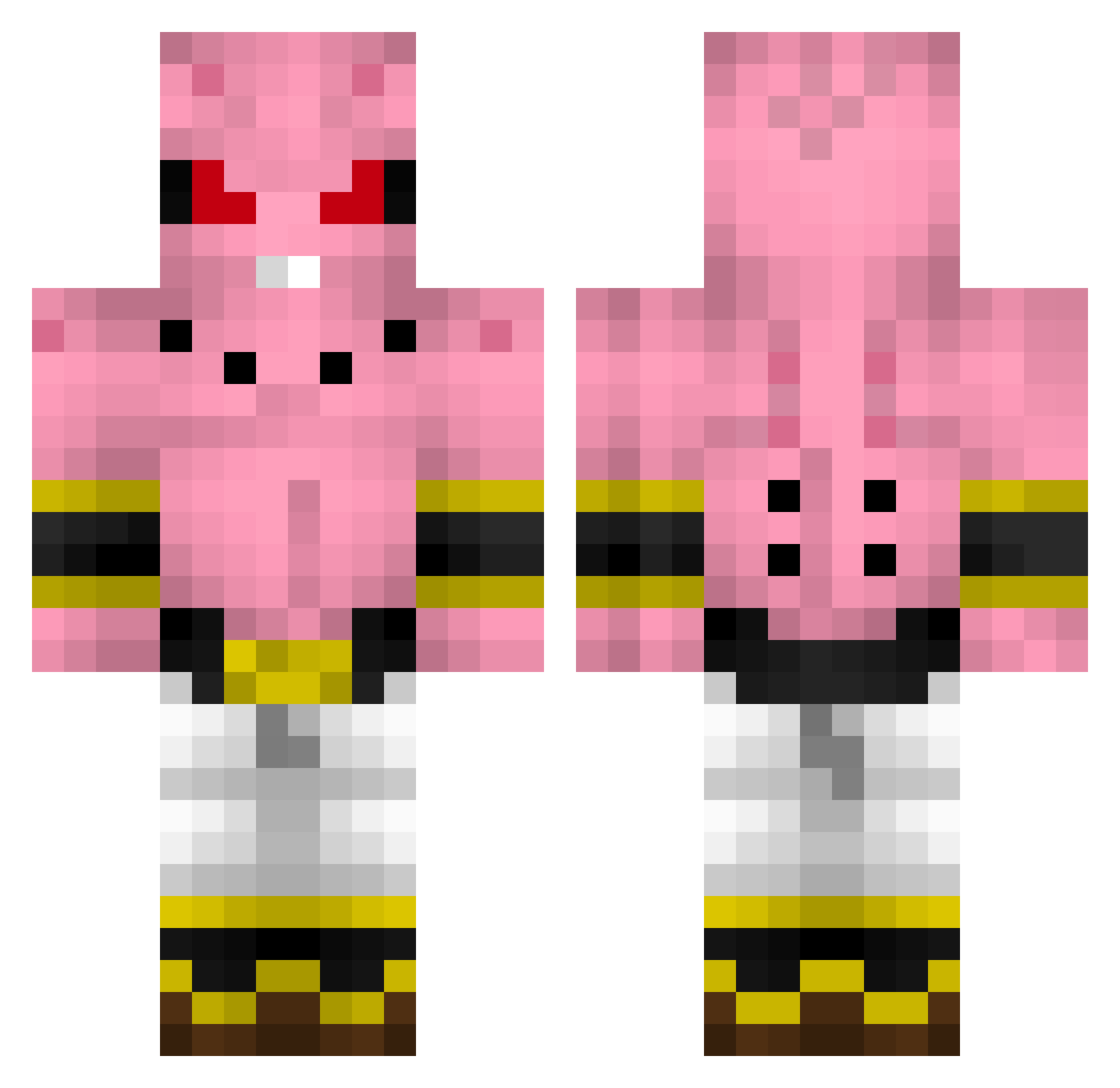 Obiareus Minecraft skin, front and back view