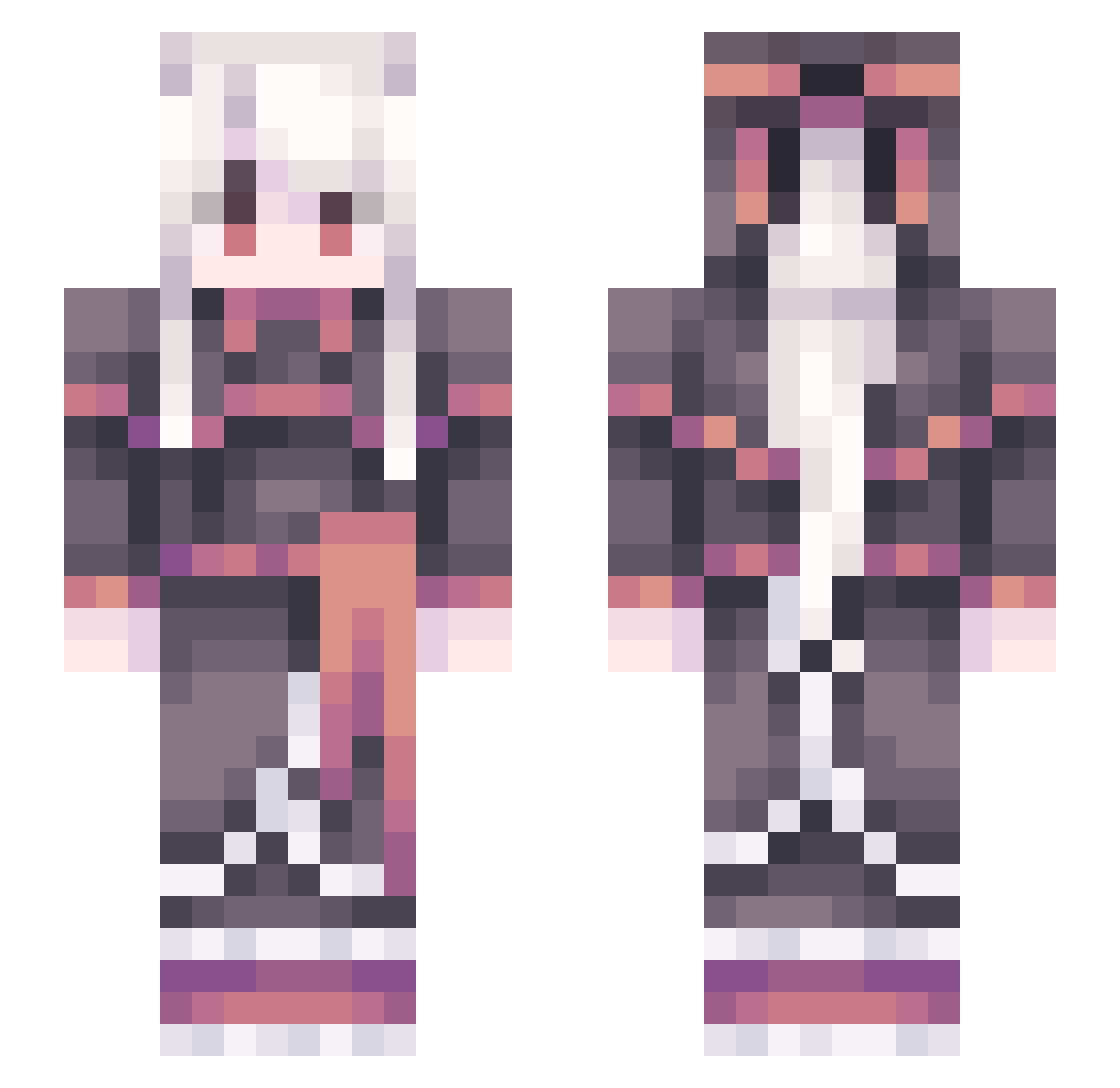 LolbitTheFunny Minecraft skin, front and back view