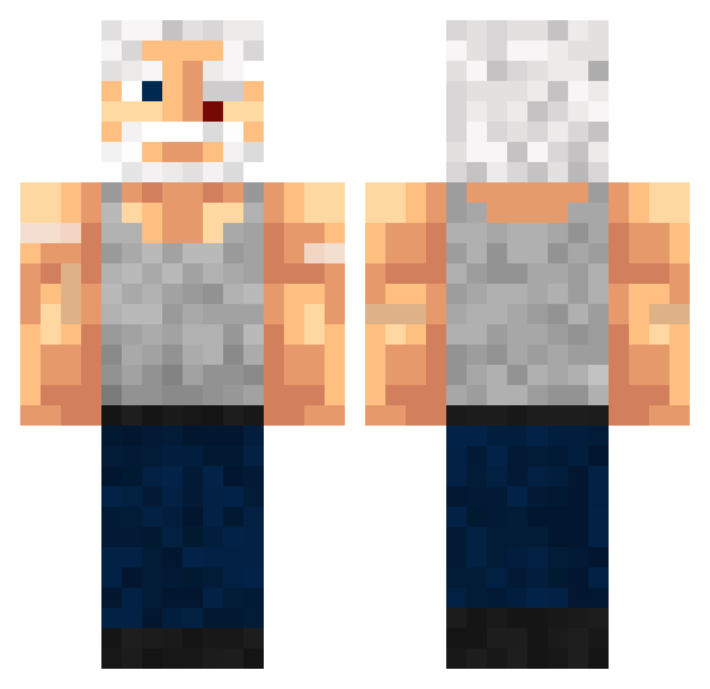 Aka_st Minecraft skin, front and back view