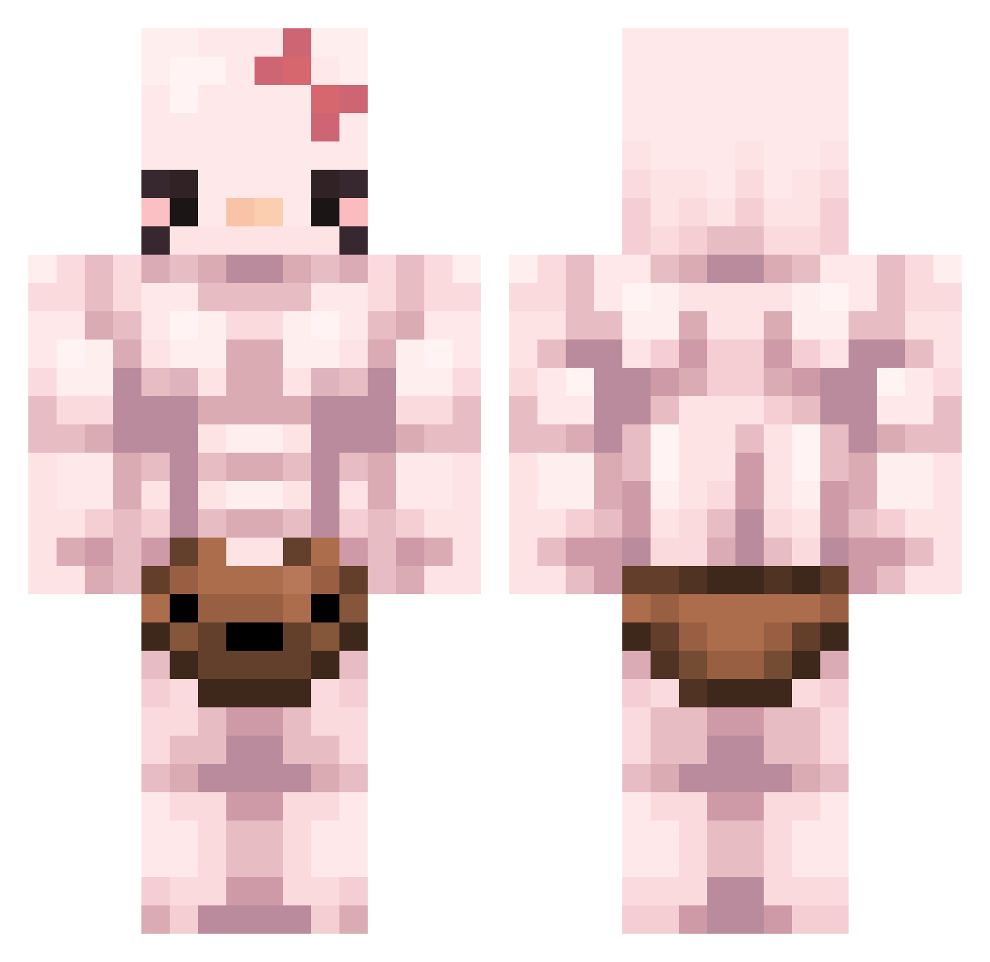 zxcGeGe Minecraft skin, front and back view