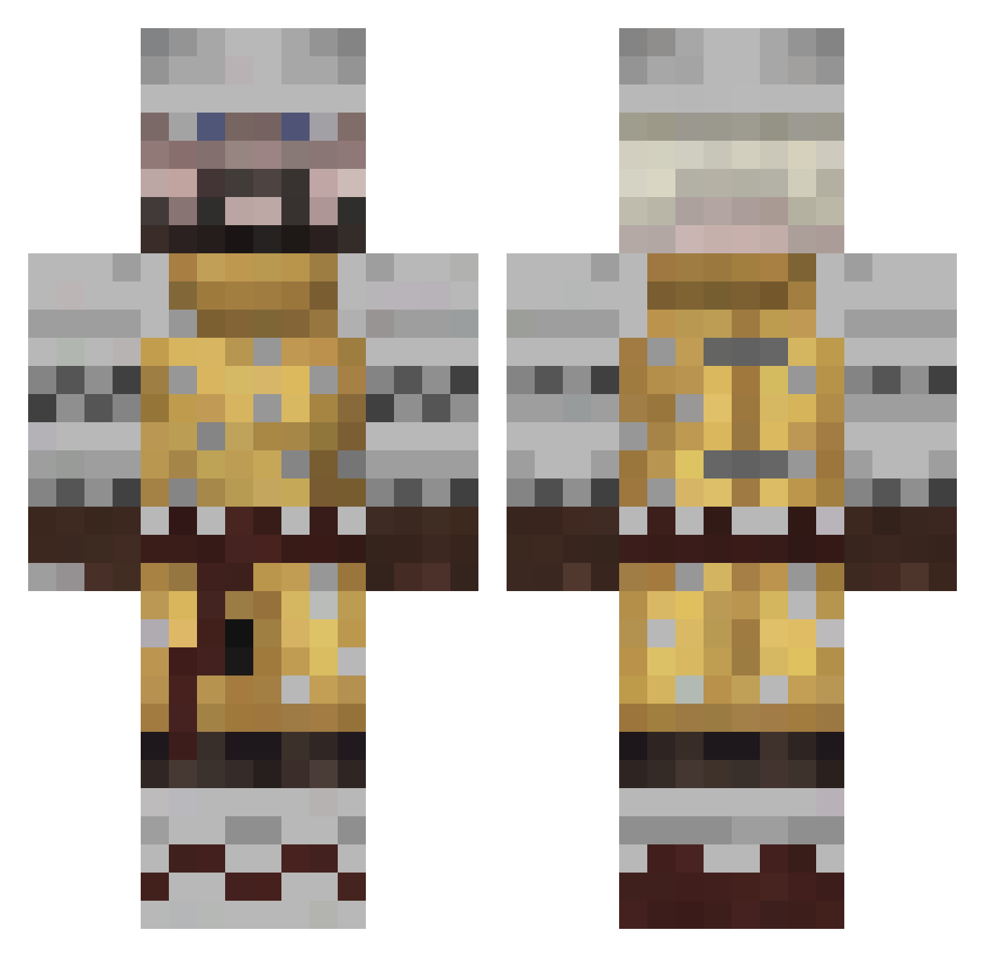 Nathero89 Minecraft skin, front and back view