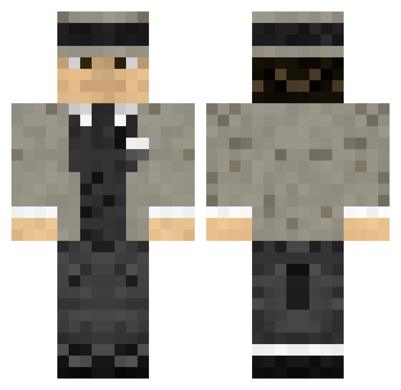 The_Fapper Minecraft skin, front and back view