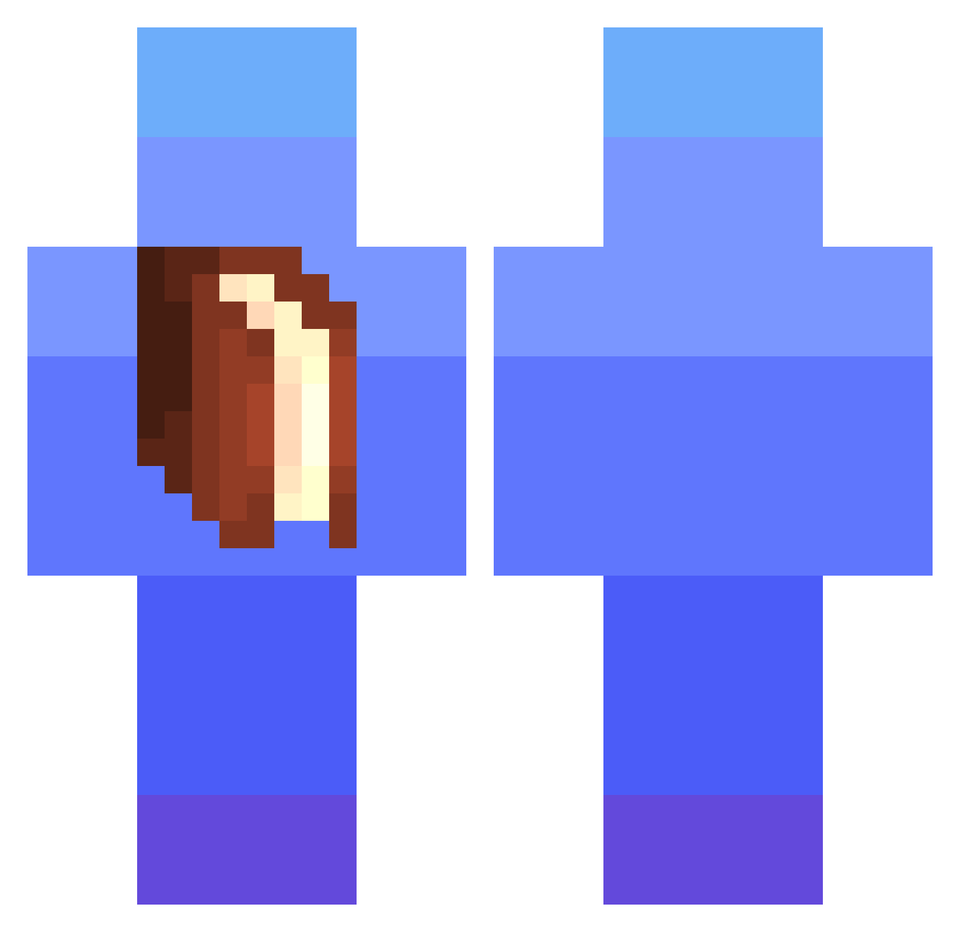 Daze3v Minecraft skin, front and back view