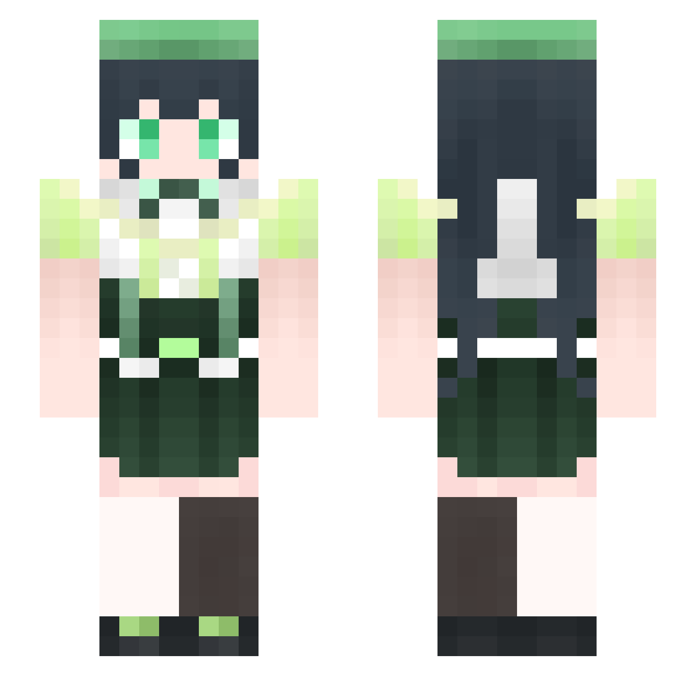 AkaDuy Minecraft skin, front and back view
