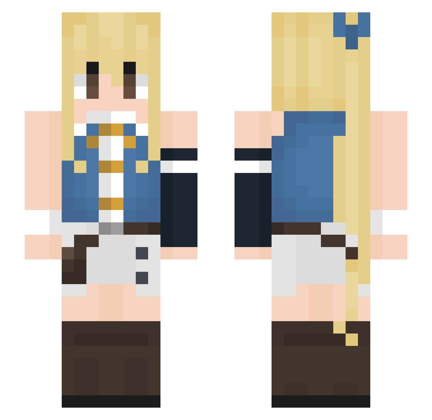 Bonnitron Minecraft skin, front and back view